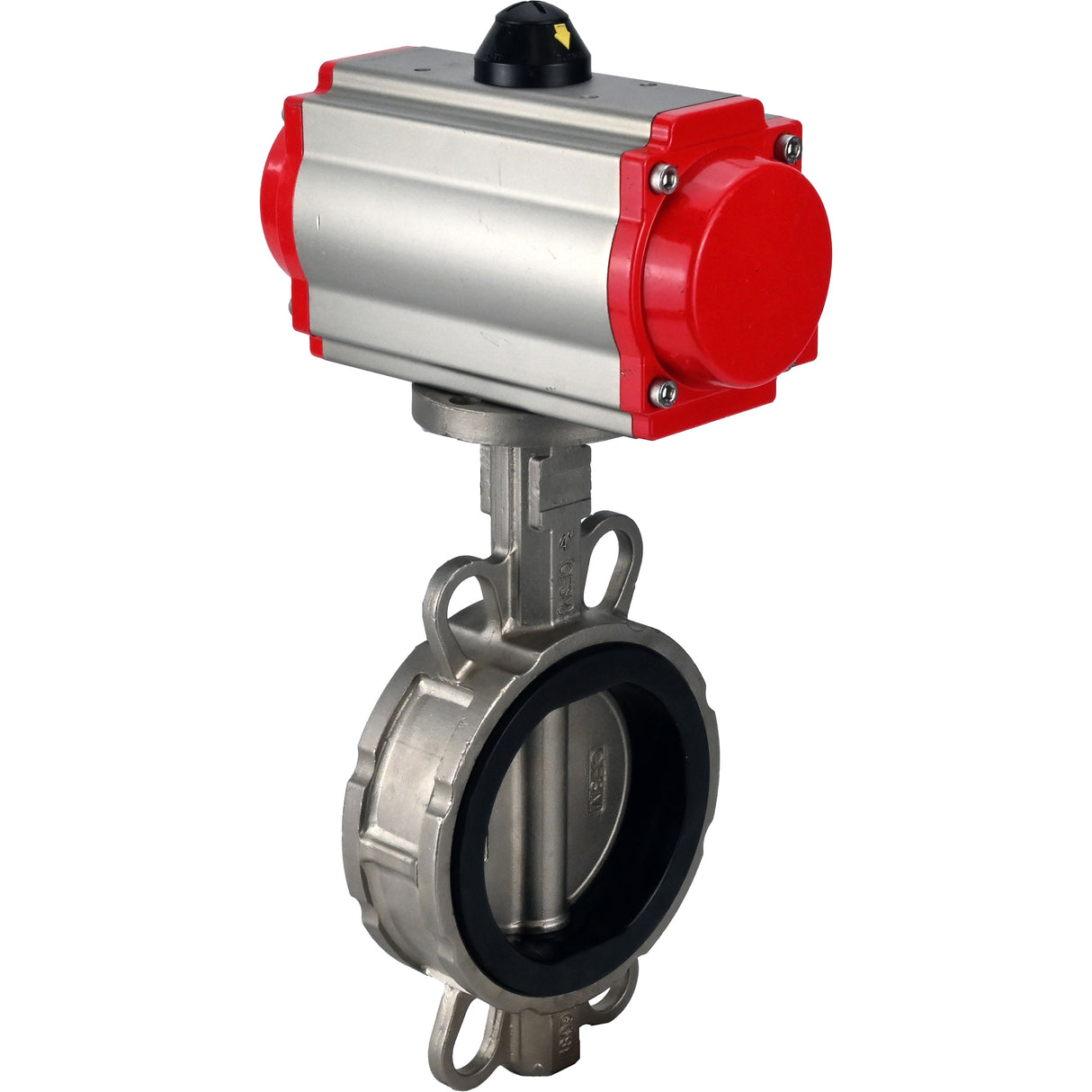 Wasserabsperrklappe Elephant 316l-viton-da-4m310-24v, Gehäusematerial – Edelstahl AISI 316L, Scheibenmaterial – Edelstahl AISI 316L, Dichtung – VITON, pneumatischer Antrieb betätigt