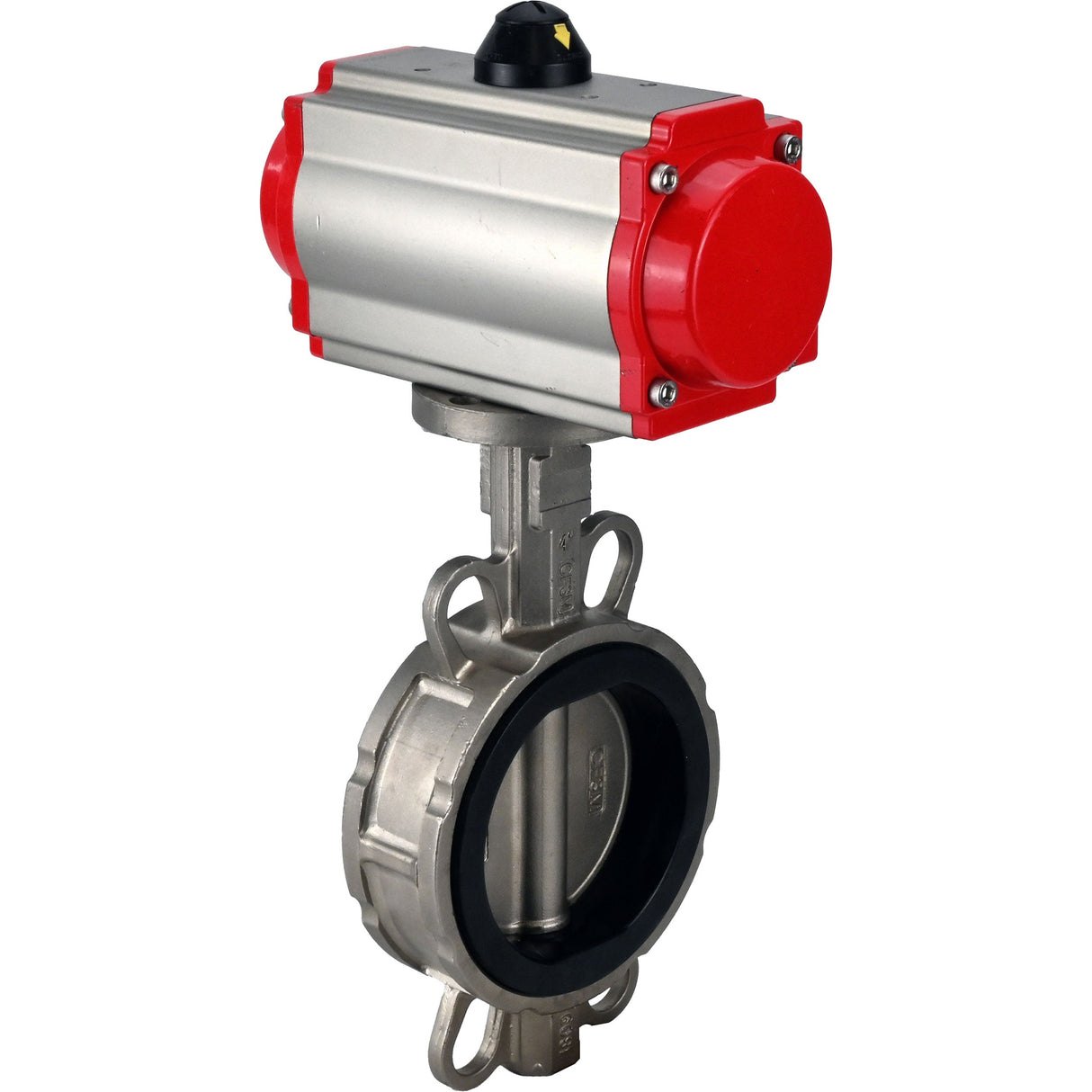 Wasserabsperrklappe Elephant 316l-epdm-sa-4m310-110/220, Gehäusematerial – Edelstahl AISI 316L, Scheibenmaterial – Edelstahl AISI 316L, Dichtung – EPDM, pneumatischer Antrieb betätigt