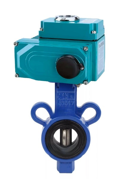 Water Butterfly Valve Elephant WBV0232E-2W-Fb-H, Gehäusematerial - Aluminiumlegierung, Scheibenmaterial - Edelstahl AISI 316L, Dichtung - EPDM, elektrischer Antrieb QT-N-EM-O1-380VAC-U1 HARK