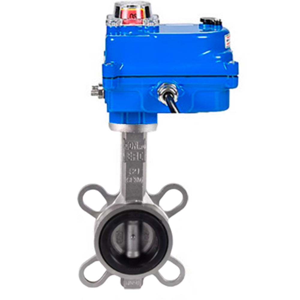 Water Butterfly Valve Elephant WBV3131E-2W-Fb-H, Gehäusematerial - Edelstahl AISI 304, Scheibenmaterial - Edelstahl AISI 304, Dichtung - EPDM, elektrischer Antrieb QT-N-xEM-O1 220V