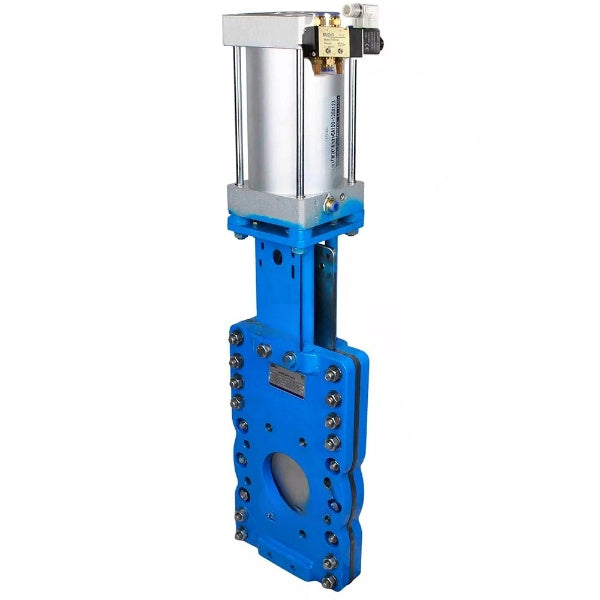 Absperrschieber Elephant GVKRT3431N-2W-Fb-2P mit Flanschverbindung, Gehäuse - Kohlenstoffstahl WCB, Schieber - Edelstahl 304, Dichtung - NBR, mit pneumatischem Antrieb und pneumatischem Ventil 4V210-08 220V