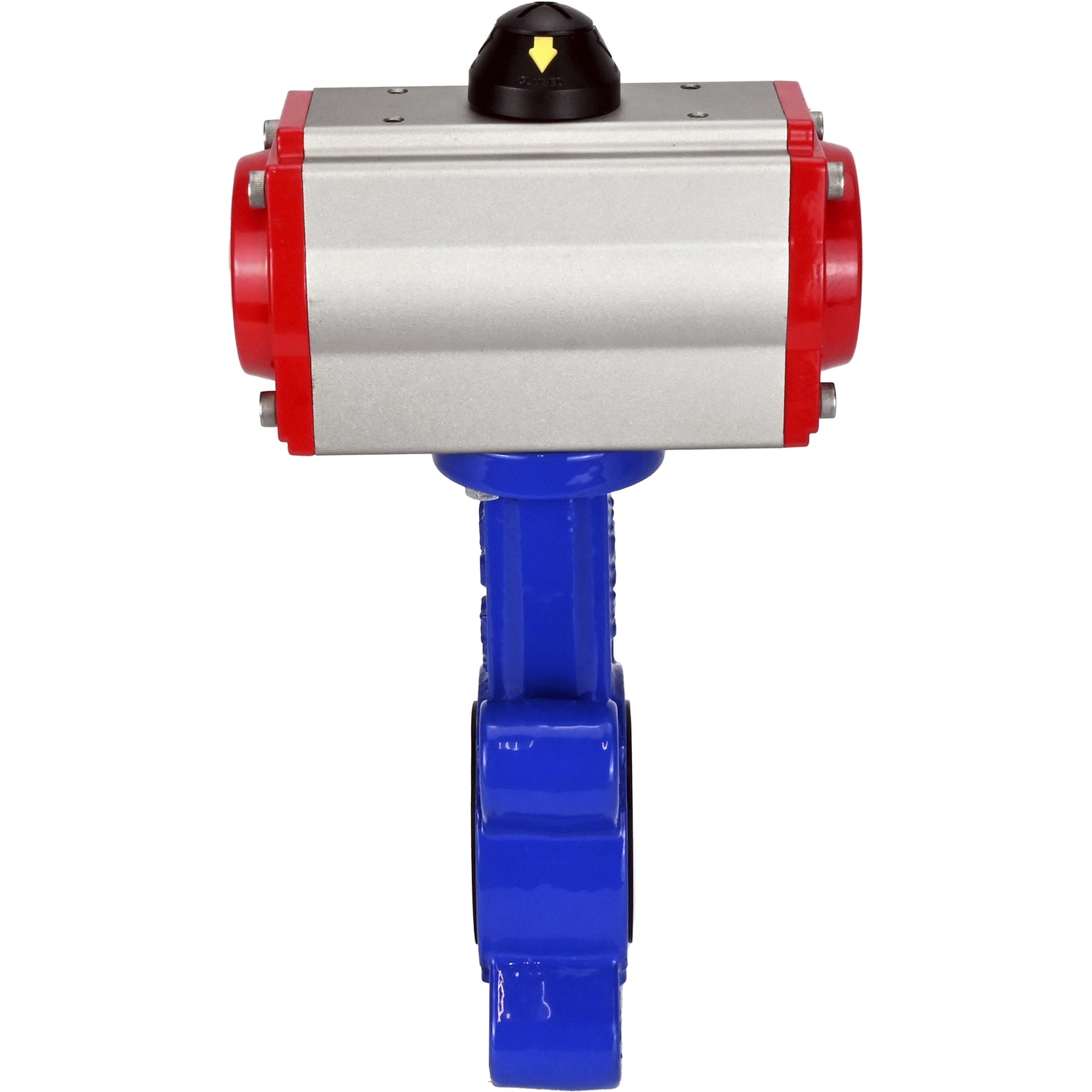 Wasser-Schmetterlingsventil Elephant WBV1616E-2W-Fb-H, Gehäusematerial - Gusseisen QT450, Scheibenmaterial - Gusseisen QT450, Dichtung - EPDM, mit pneumatischem Doppelwirkungsantrieb PA-DA