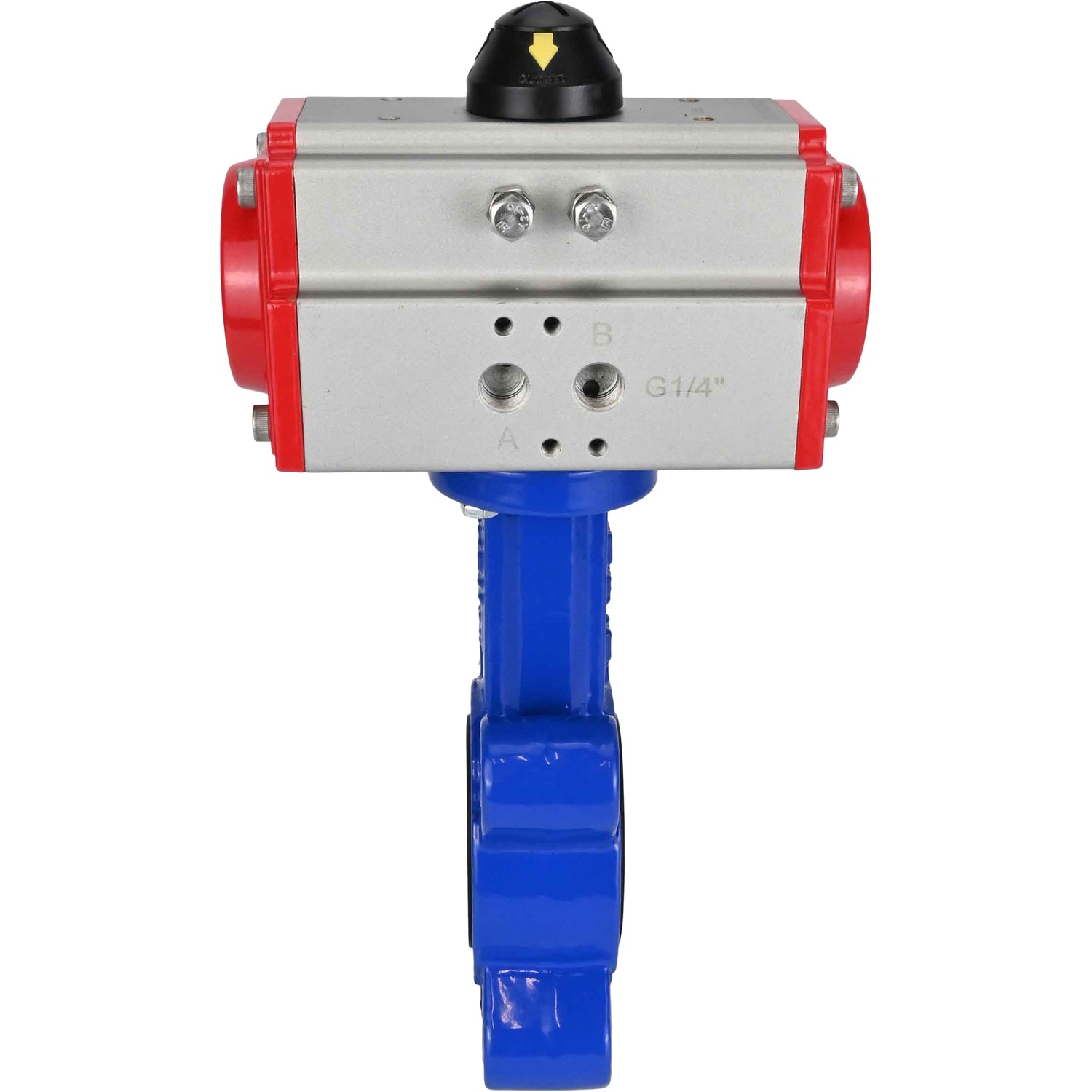 Wasser-Schmetterlingsventil Elephant WBV1631E-2W-Fb-H, Gehäusematerial - Gusseisen QT450, Scheibenmaterial - Edelstahl AISI 304, Dichtung - EPDM, mit pneumatischem Doppelwirkungsantrieb PA-DA