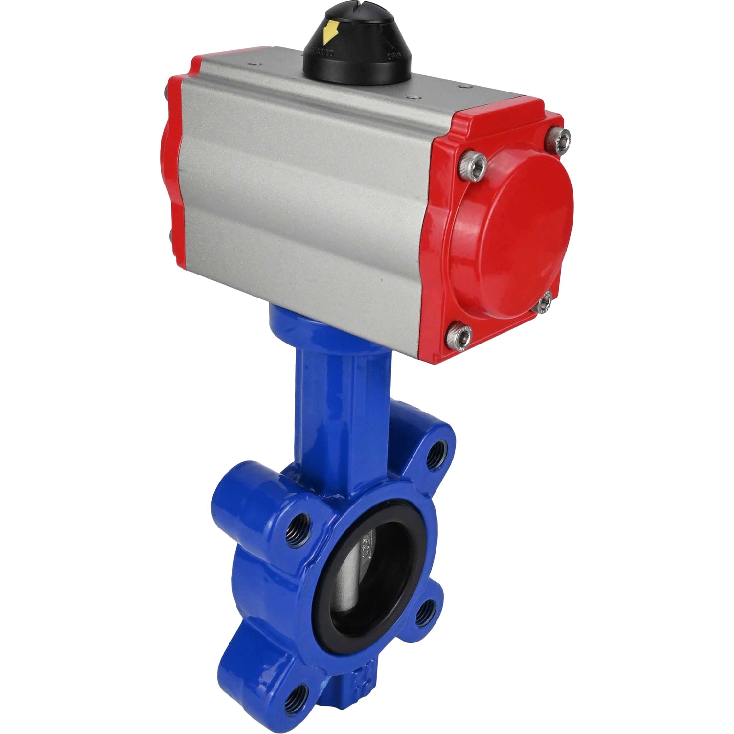 Wasser-Schmetterlingsventil Elephant WBV1631E-2W-Fb-H, Gehäusematerial - Gusseisen QT450, Scheibenmaterial - Edelstahl AISI 304, Dichtung - EPDM, mit pneumatischem Doppelwirkungsantrieb PA-DA