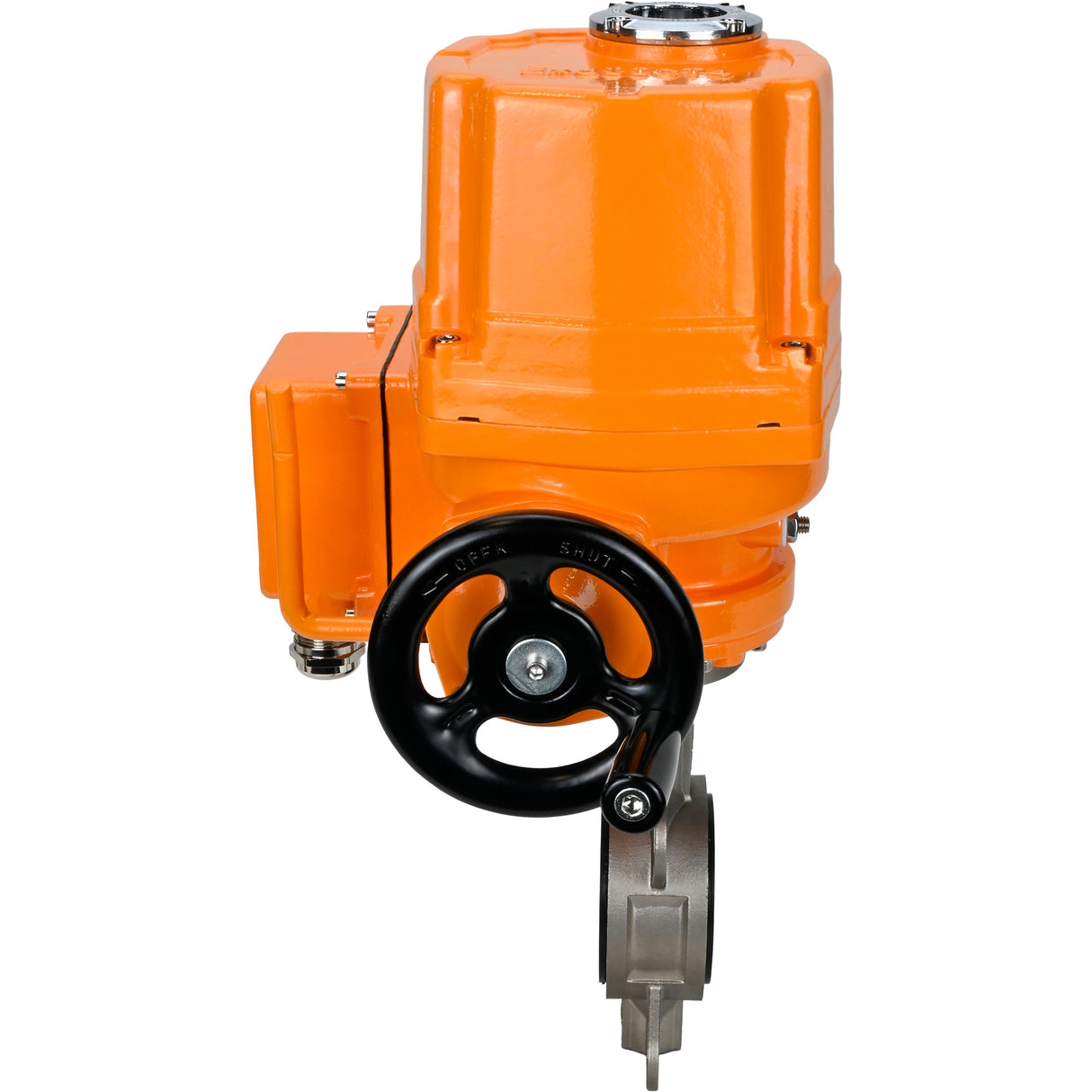 Wasserabsperrklappe Elephant 316l-316l-nbr-elephant-ex-110/220, Gehäusematerial – Edelstahl AISI 316L, Scheibenmaterial – Edelstahl AISI 316L, Dichtung – NBR, elektrischer Antrieb betätigt