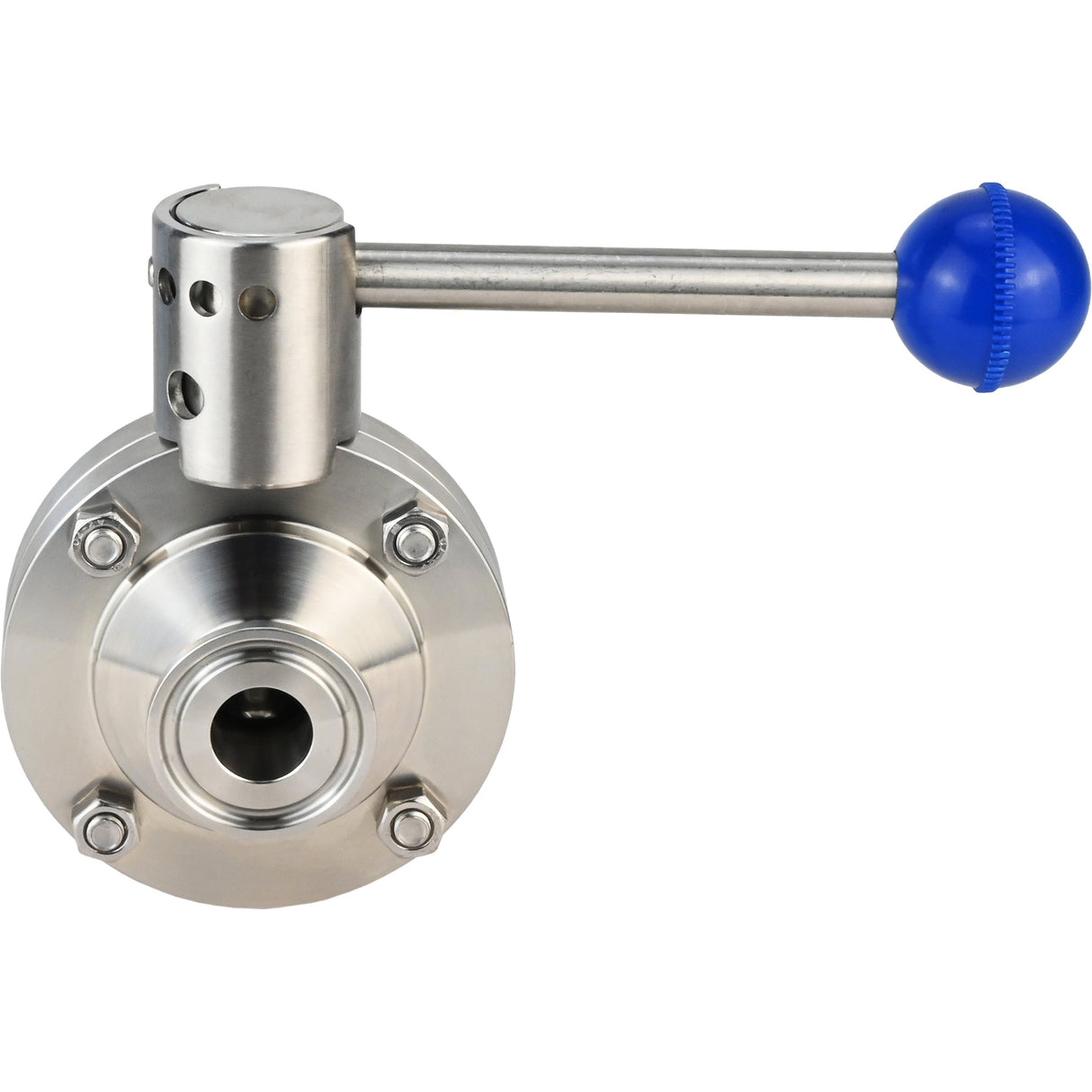 Wasser-Schmetterlingsventil Elephant WBV3131E-2W-C-H, Gehäusematerial - Edelstahl AISI 304, Scheibenmaterial - Edelstahl AISI 304, Dichtung - EPDM, Anschluss - Klemmverbindung, Griff