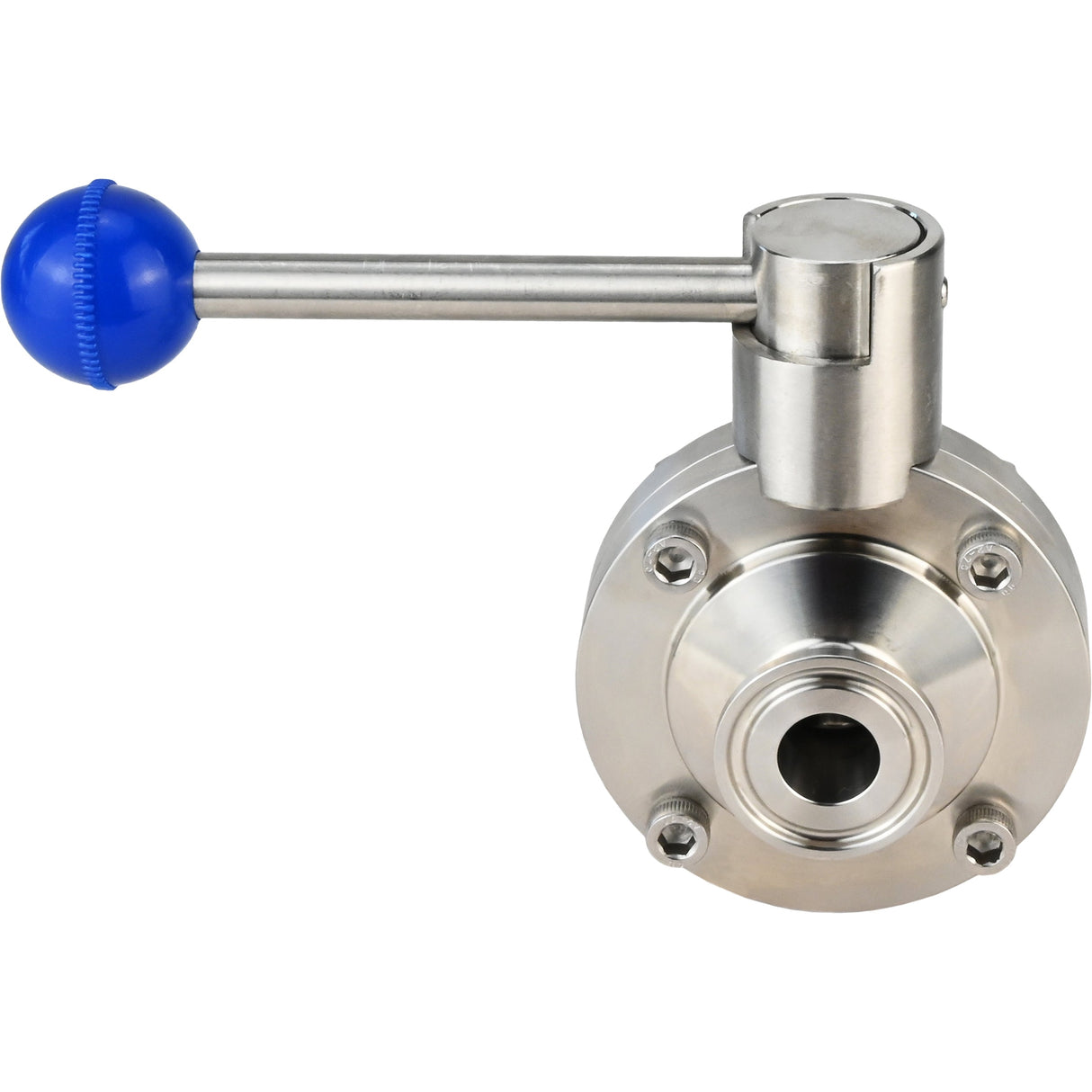 Wasser-Schmetterlingsventil Elephant WBV3131E-2W-C-H, Gehäusematerial - Edelstahl AISI 304, Scheibenmaterial - Edelstahl AISI 304, Dichtung - EPDM, Anschluss - Klemmverbindung, Griff