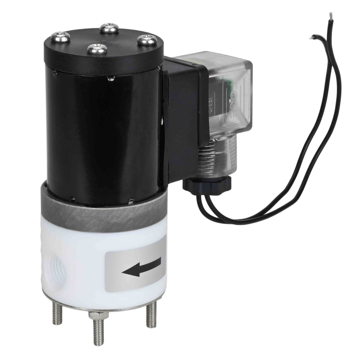 Zweiwege-Elektromagnetventil, normalerweise geschlossen, direkt wirkend, Elephant DHF11-НЗ PTFE VITON G 24V, Gehäusematerial – PTFE, Dichtung – Viton