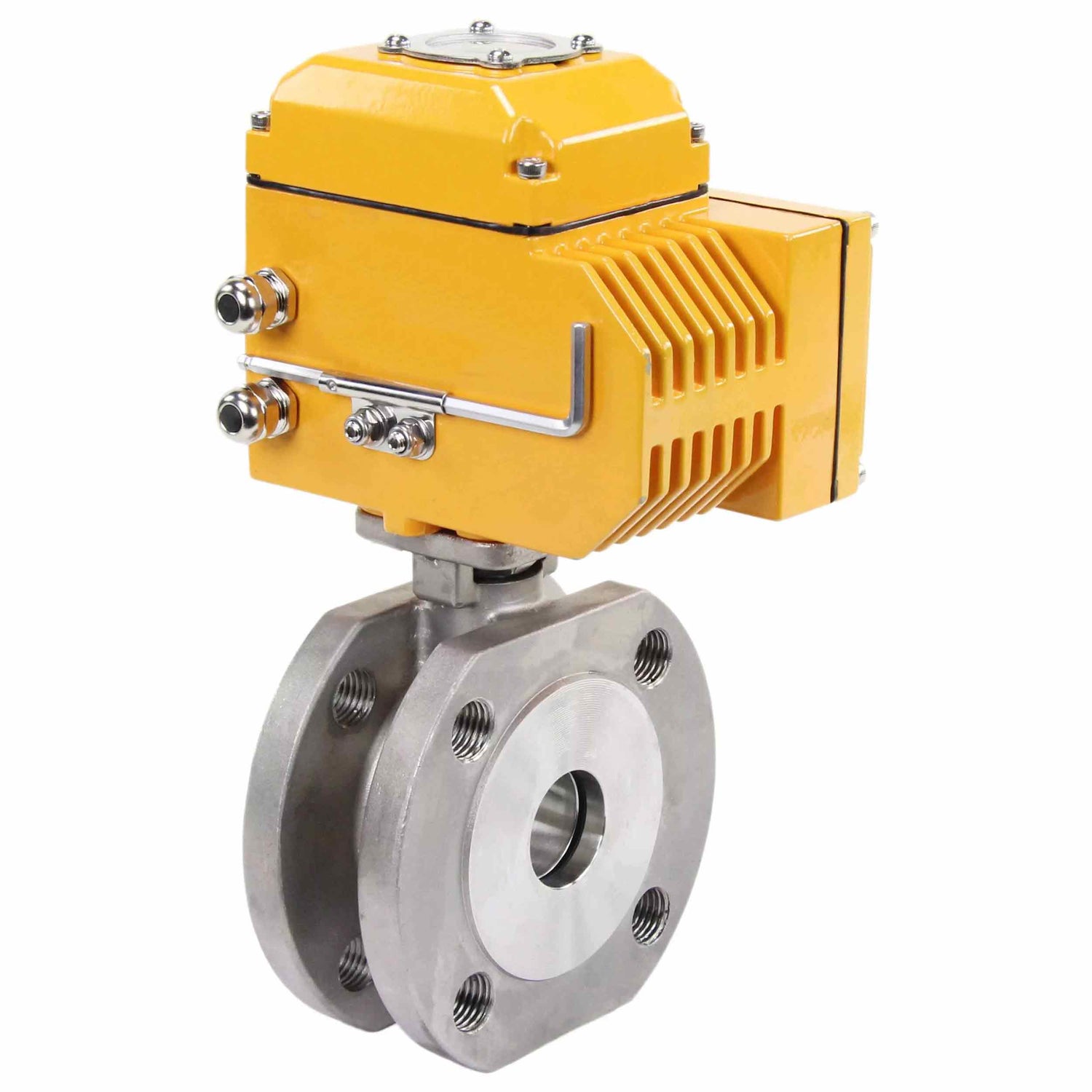 Edelstahl-Kugelhahn Elephant BV3232P-FP-Fb PSI232, Gehäuse - Edelstahl AISI 316, Dichtung - PTFE, voller Durchgang, Kompaktflansch, Elektroantrieb Elephant 380 V