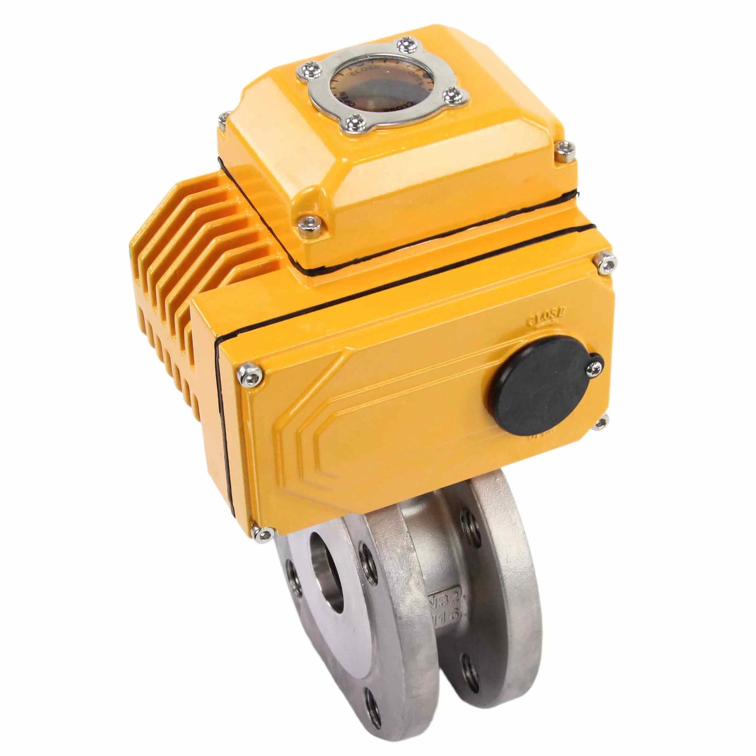 Edelstahl-Kugelhahn Elephant BV3232P-FP-Fb PSI232, Gehäuse - Edelstahl AISI 316, Dichtung - PTFE, voller Durchgang, Kompaktflansch, elektrischer Antrieb Elephant-003 24 V