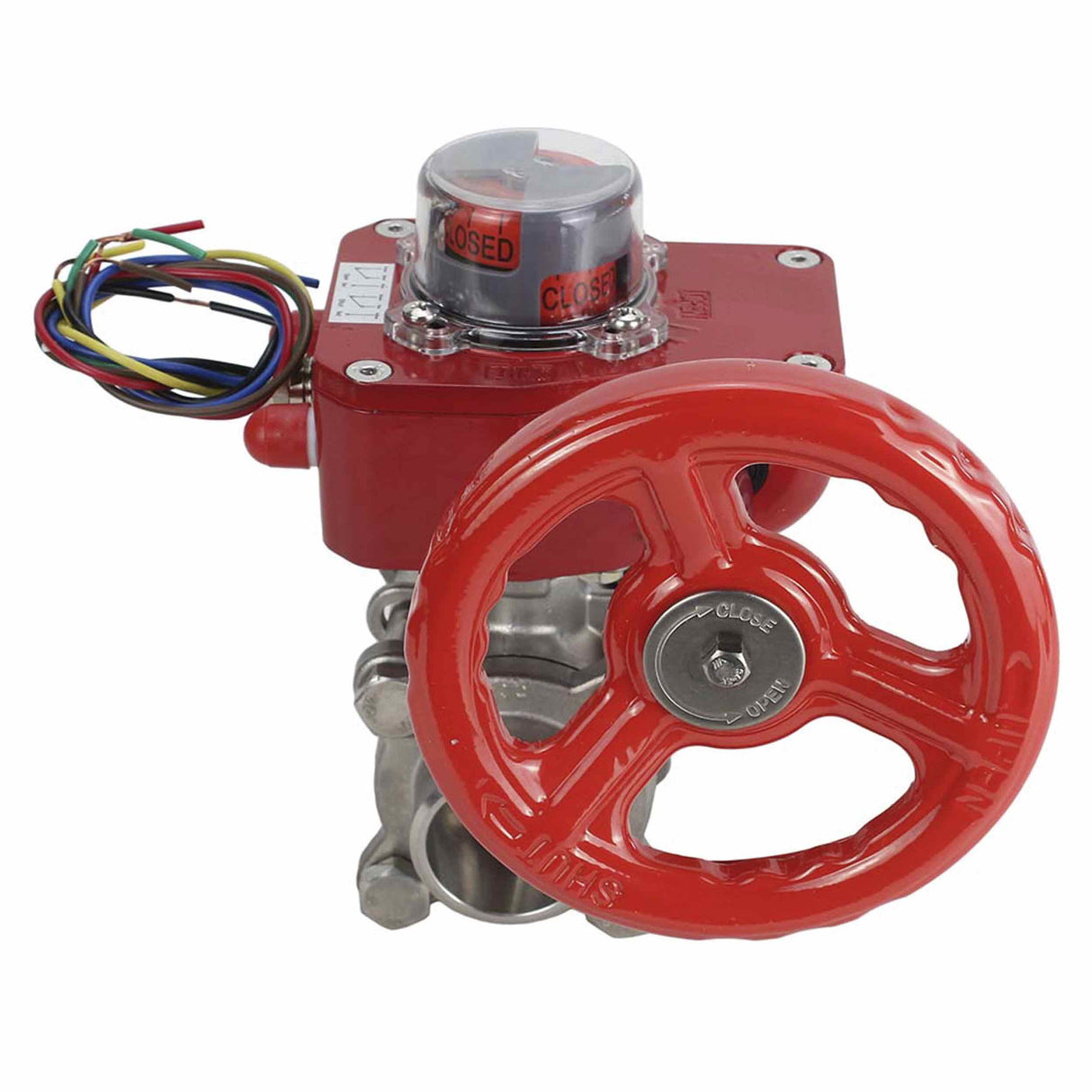 Edelstahl-Kugelhahn Elephant BVPP 316.200-ISO 914 PSI zum Schweißen, voller Durchgang, Gehäusematerial - Edelstahl AISI 316, mit ISO-Flansch und Getriebe Elephant GBBF mit Stellungsanzeige und Rückmeldesensor