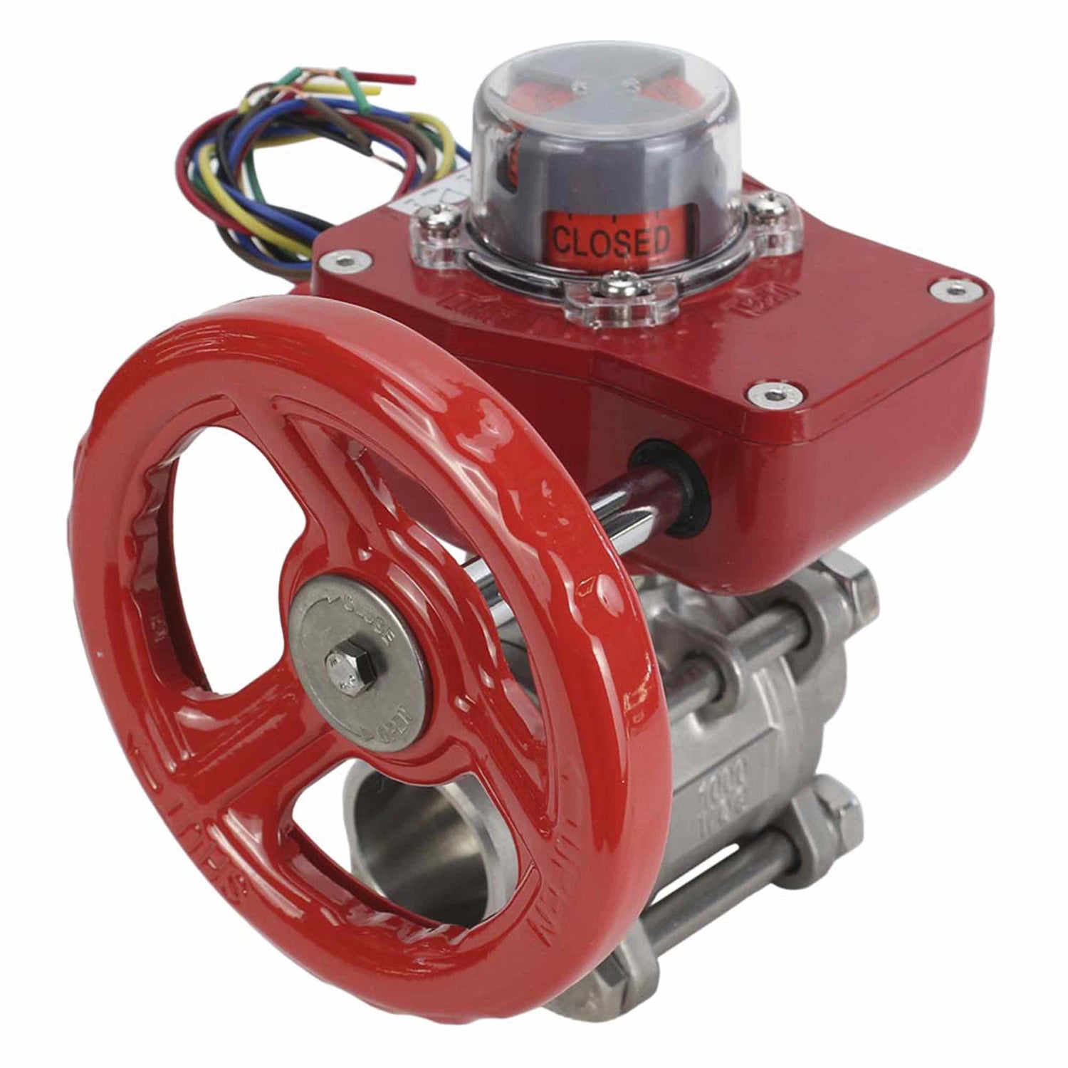 Edelstahl-Kugelhahn Elephant BVPP 316.200-ISO 914 PSI zum Schweißen, voller Durchgang, Gehäusematerial - Edelstahl AISI 316, mit ISO-Flansch und Getriebe Elephant GBBF mit Stellungsanzeige und Rückmeldesensor