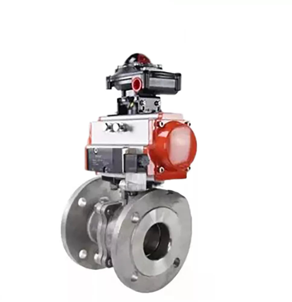 Ball valves Elephant BV3232P(2pc)-FP-F-ISO-H DN15-250 flanged, full bore, two-piece, body - stainless steel SS316, seal - PTFE, with pneumatic actuator Elephant PA-DA 052-210 and BKV APL -510N-EX