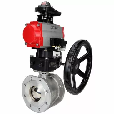Ball valves Elephant BV3232P(2pc)-FP-F-ISO-R DN200-250 16 bar full bore flanged, body - stainless steel 316, with double-acting PA-DA pneumatic actuator, BKV APL-510N EX and MON-ISO gearbox