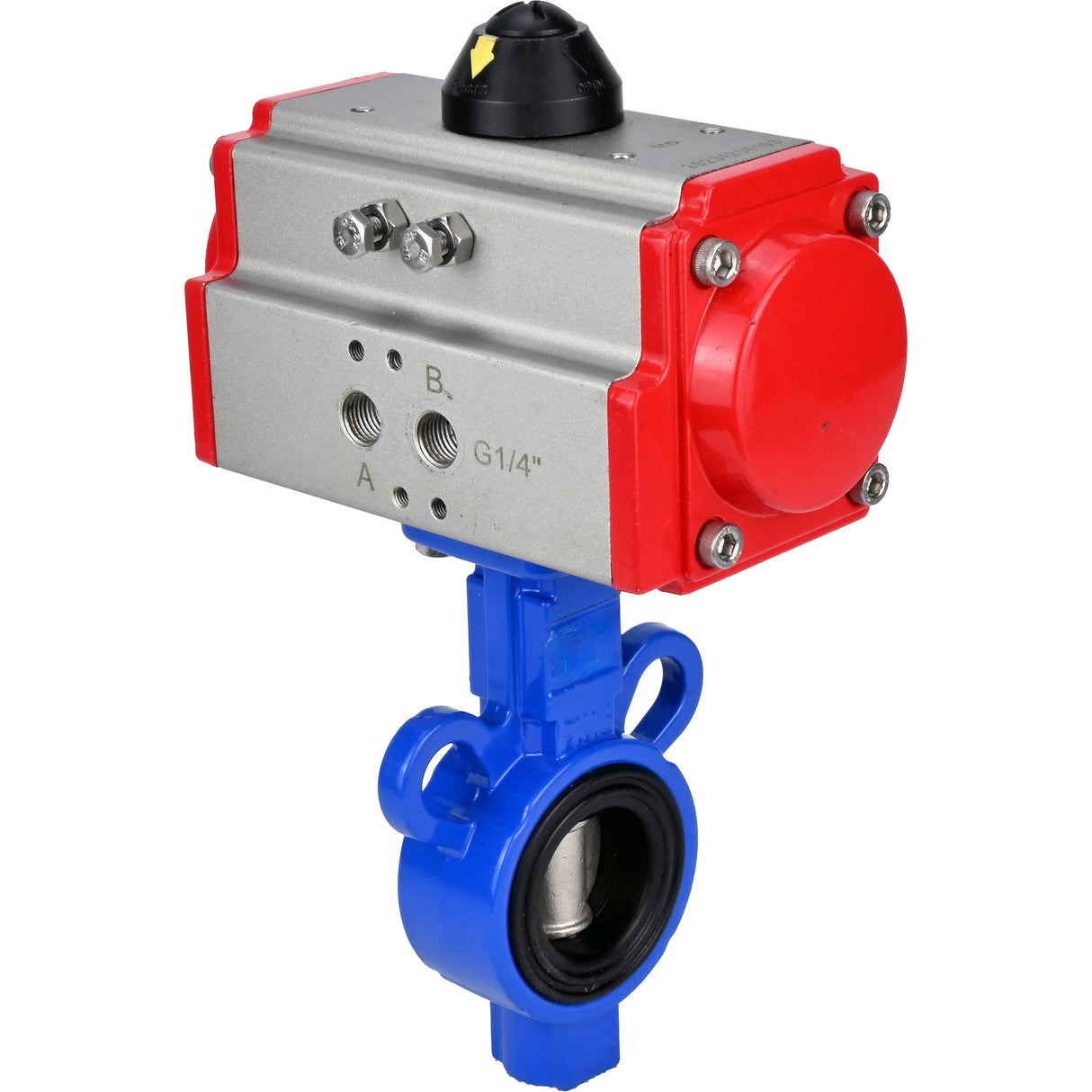 Wasser-Schmetterlingsventil Elephant al-316l-epdm-elephant-sa, Gehäusematerial - Aluminiumlegierung, Scheibenmaterial - Edelstahl AISI 316L, Dichtung - EPDM, pneumatisch betätigt