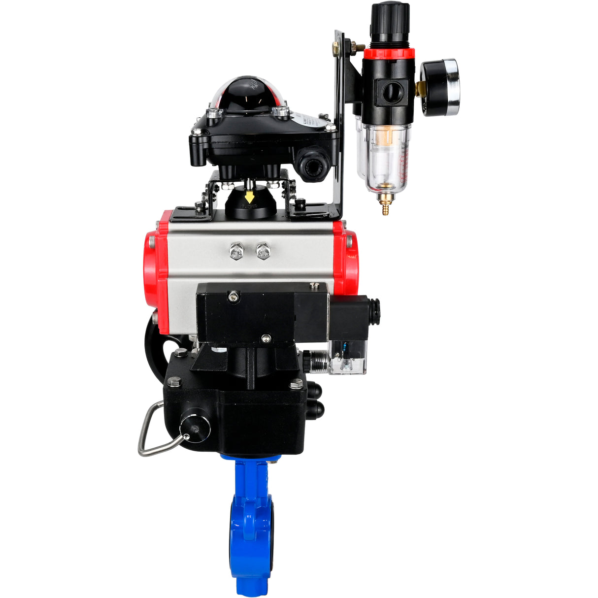 Wasser-Schmetterlingsventil Elephant al-316l-epdm-elephant-da-4m310-24-apl210n-hdm-afc2000, Gehäusematerial - Aluminiumlegierung, Scheibenmaterial - Edelstahl AISI 316L, Dichtung - EPDM, pneumatisch betätigt