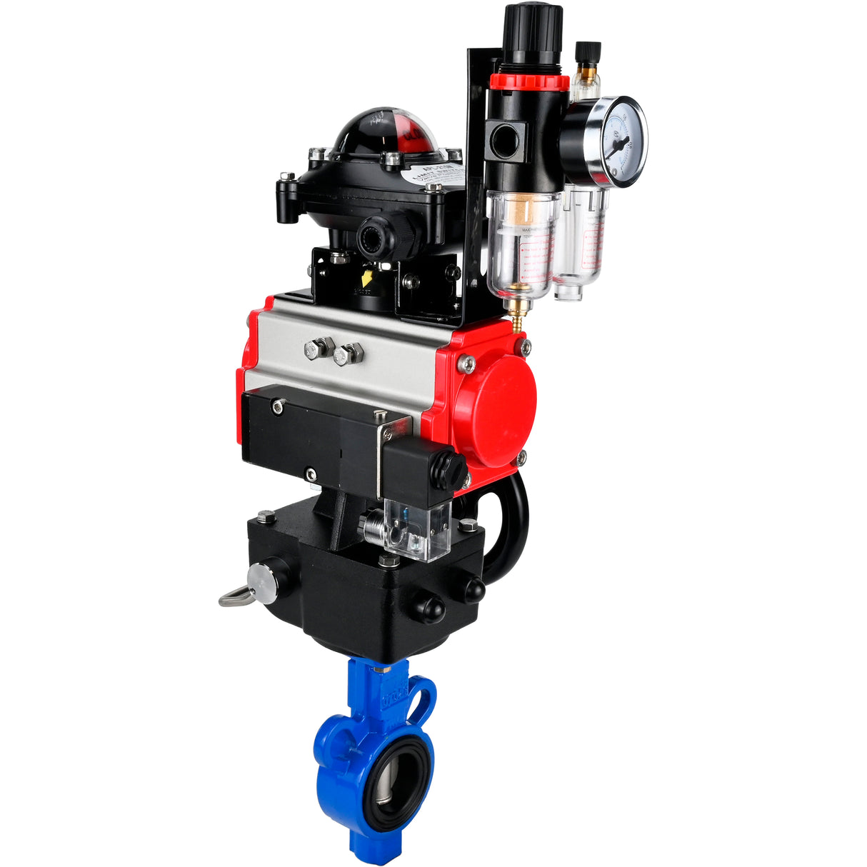 Wasser-Schmetterlingsventil Elephant al-316l-epdm-elephant-da-4m310-24-apl210n-hdm-afc2000, Gehäusematerial - Aluminiumlegierung, Scheibenmaterial - Edelstahl AISI 316L, Dichtung - EPDM, pneumatisch betätigt