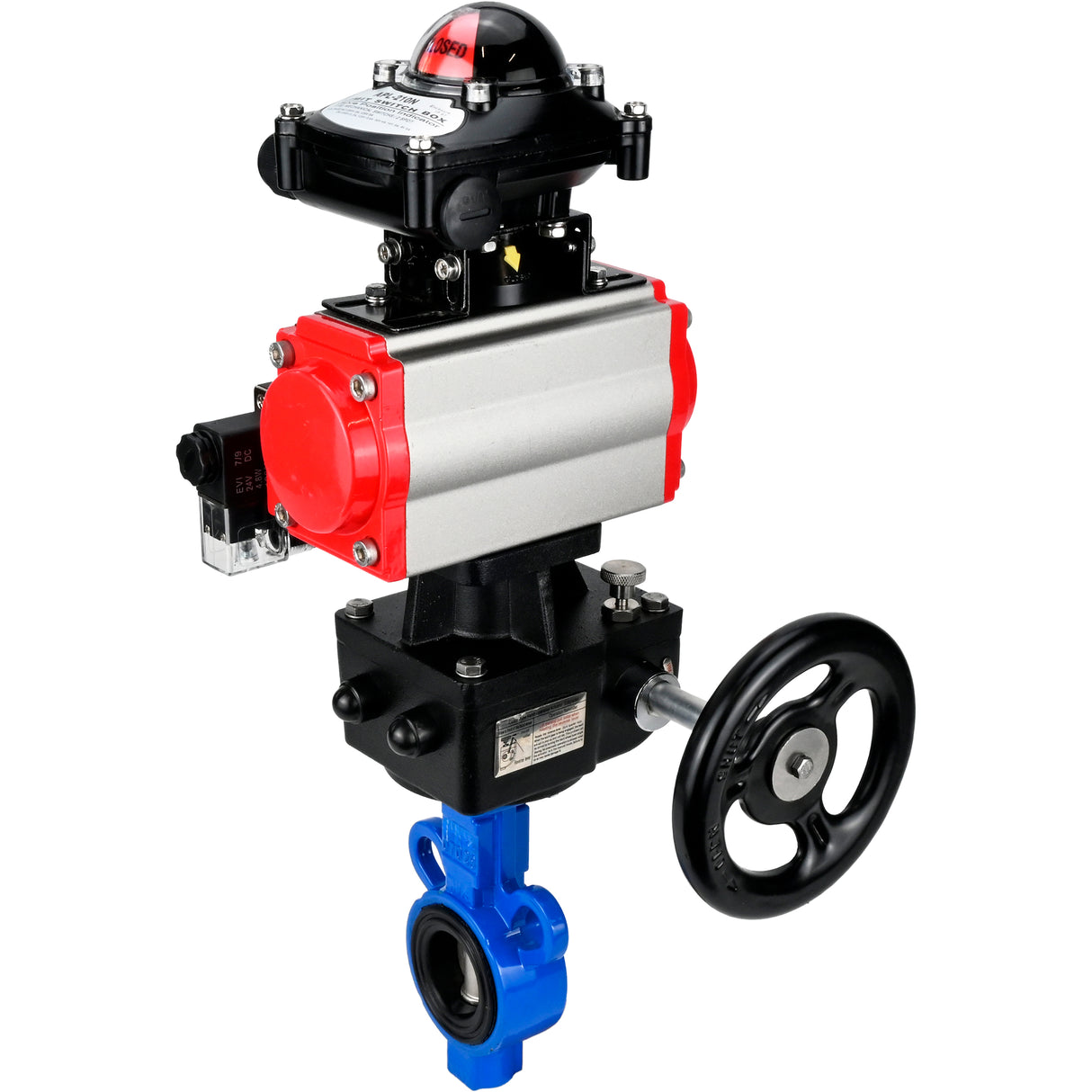 Wasser-Schmetterlingsventil Elephant al-316l-epdm-elephant-da-4m310-24-apl210n-hdm, Gehäusematerial - Aluminiumlegierung, Scheibenmaterial - Edelstahl AISI 316L, Dichtung - EPDM, pneumatisch betätigt