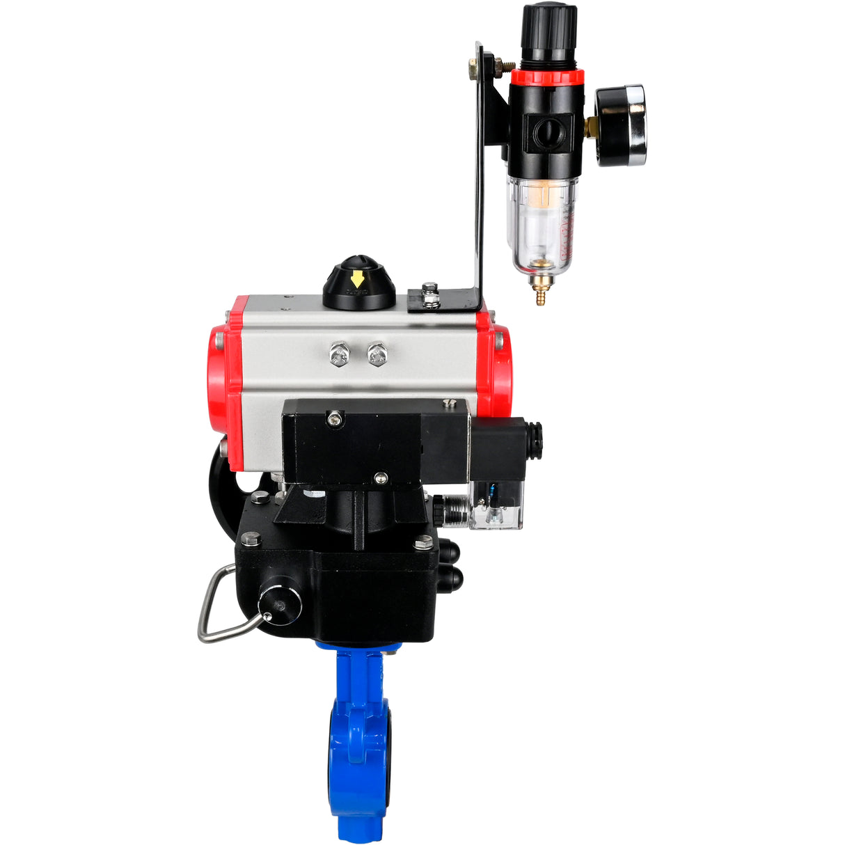 Wasser-Schmetterlingsventil Elephant al-316l-epdm-elephant-da-4m310-24-hdm-afc2000, Gehäusematerial - Aluminiumlegierung, Scheibenmaterial - Edelstahl AISI 316L, Dichtung - EPDM, pneumatisch betätigt