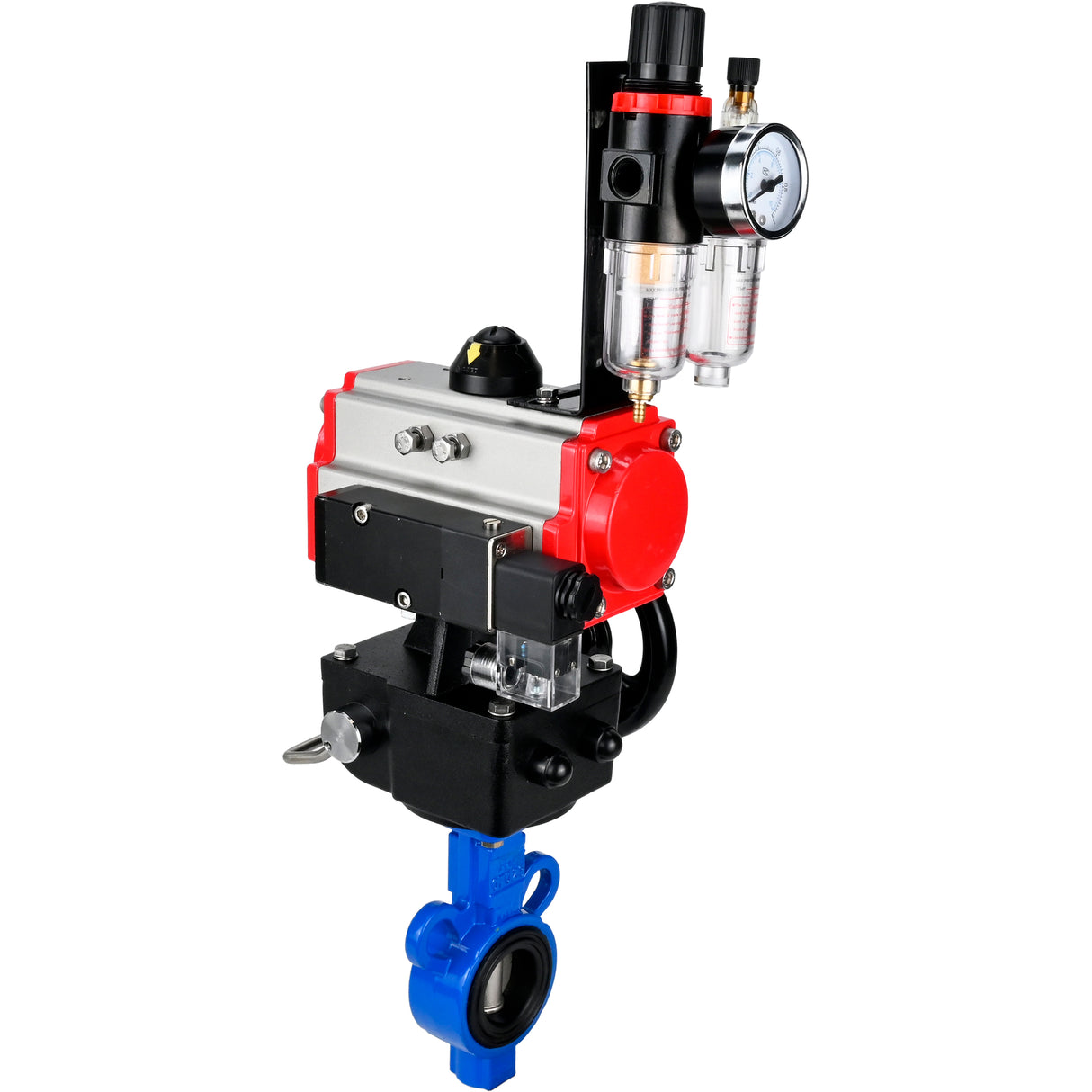 Wasser-Schmetterlingsventil Elephant al-316l-epdm-elephant-da-4m310-24-hdm-afc2000, Gehäusematerial - Aluminiumlegierung, Scheibenmaterial - Edelstahl AISI 316L, Dichtung - EPDM, pneumatisch betätigt