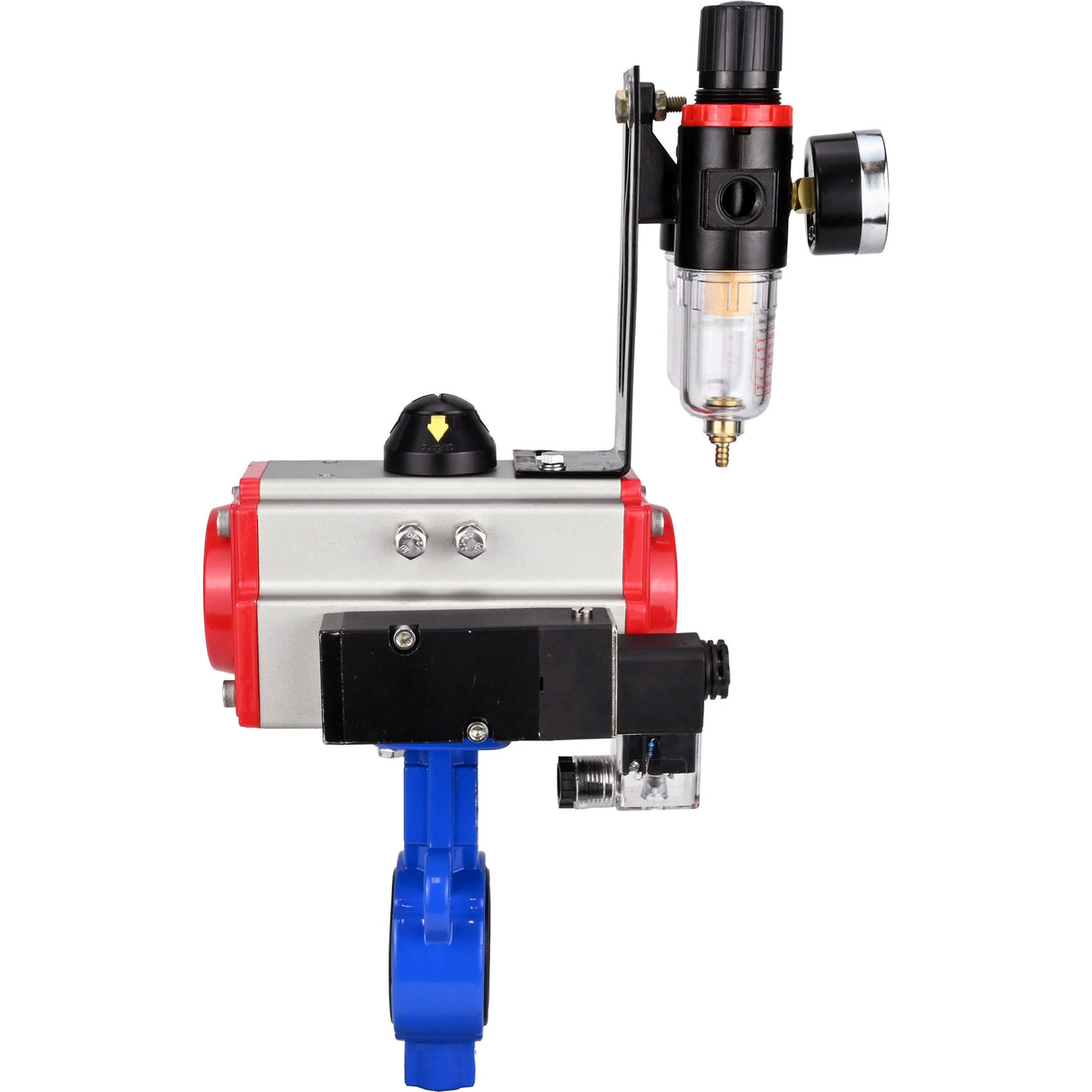 Wasser-Schmetterlingsventil Elephant al-316l-epdm-elephant-da-4m310-24-afc2000, Gehäusematerial - Aluminiumlegierung, Scheibenmaterial - Edelstahl AISI 316L, Dichtung - EPDM, pneumatisch betätigt