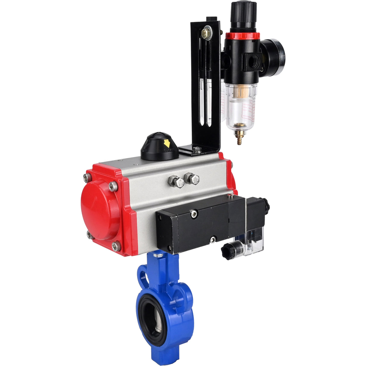 Wasser-Schmetterlingsventil Elephant al-316l-epdm-elephant-da-4m310-24-afc2000, Gehäusematerial - Aluminiumlegierung, Scheibenmaterial - Edelstahl AISI 316L, Dichtung - EPDM, pneumatisch betätigt