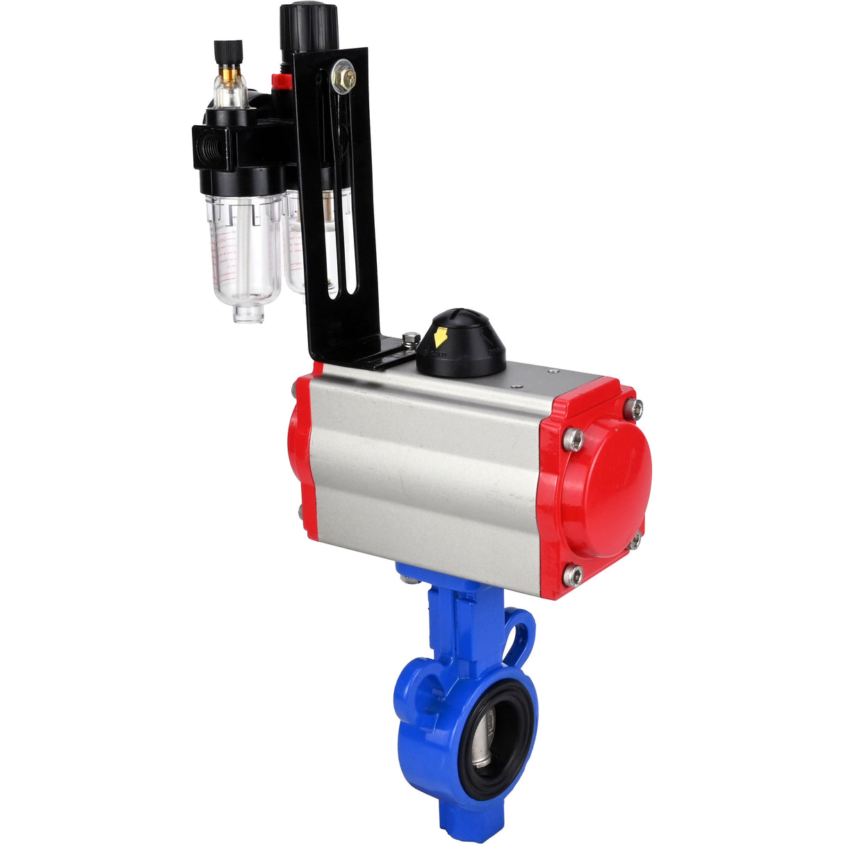 Wasser-Schmetterlingsventil Elephant al-316l-epdm-elephant-da-4m310-24-afc2000, Gehäusematerial - Aluminiumlegierung, Scheibenmaterial - Edelstahl AISI 316L, Dichtung - EPDM, pneumatisch betätigt