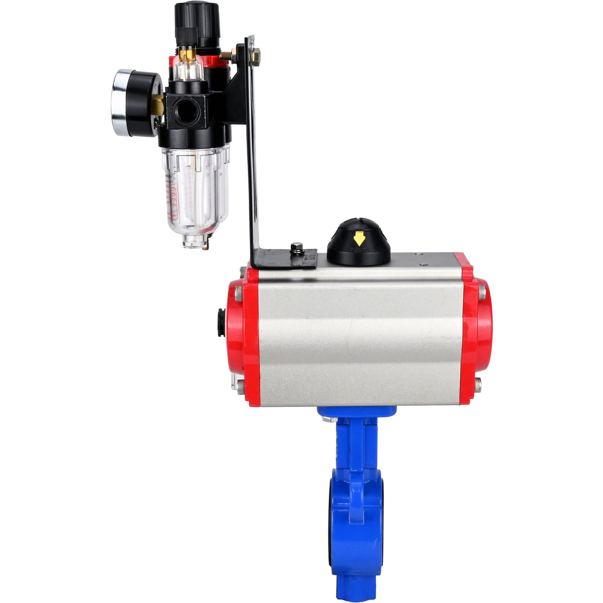 Wasser-Schmetterlingsventil Elephant al-316l-epdm-elephant-da-4m310-24-afc2000, Gehäusematerial - Aluminiumlegierung, Scheibenmaterial - Edelstahl AISI 316L, Dichtung - EPDM, pneumatisch betätigt