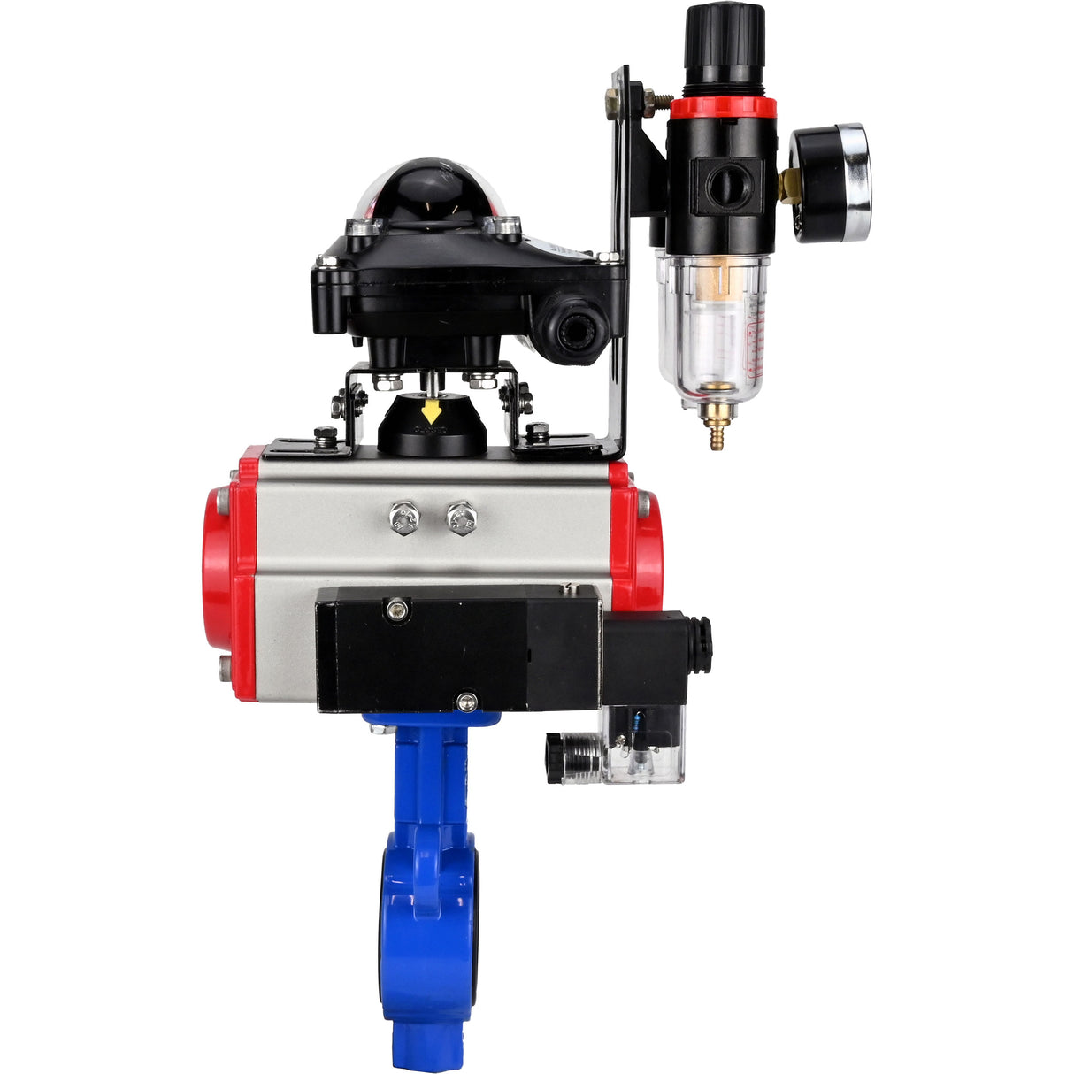 Wasser-Schmetterlingsventil Elephant al-316l-epdm-elephant-da-4m310-110/220-apl210n-afc2000, Gehäusematerial - Aluminiumlegierung, Scheibenmaterial - Edelstahl AISI 316L, Dichtung - EPDM, pneumatisch betätigt