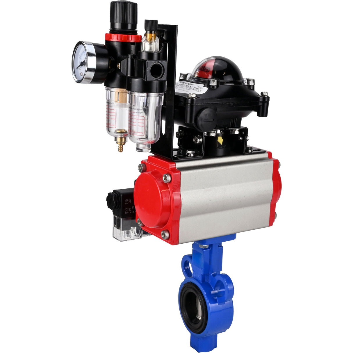 Wasser-Schmetterlingsventil Elephant al-316l-epdm-elephant-da-4m310-110/220-apl210n-afc2000, Gehäusematerial - Aluminiumlegierung, Scheibenmaterial - Edelstahl AISI 316L, Dichtung - EPDM, pneumatisch betätigt