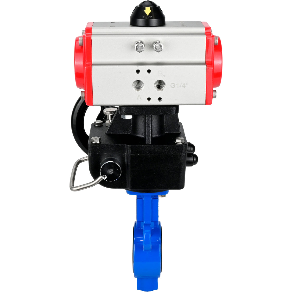 Wasser-Schmetterlingsventil Elephant al-316l-epdm-elephant-da-hdm, Gehäusematerial - Aluminiumlegierung, Scheibenmaterial - Edelstahl AISI 316L, Dichtung - EPDM, pneumatisch betätigt