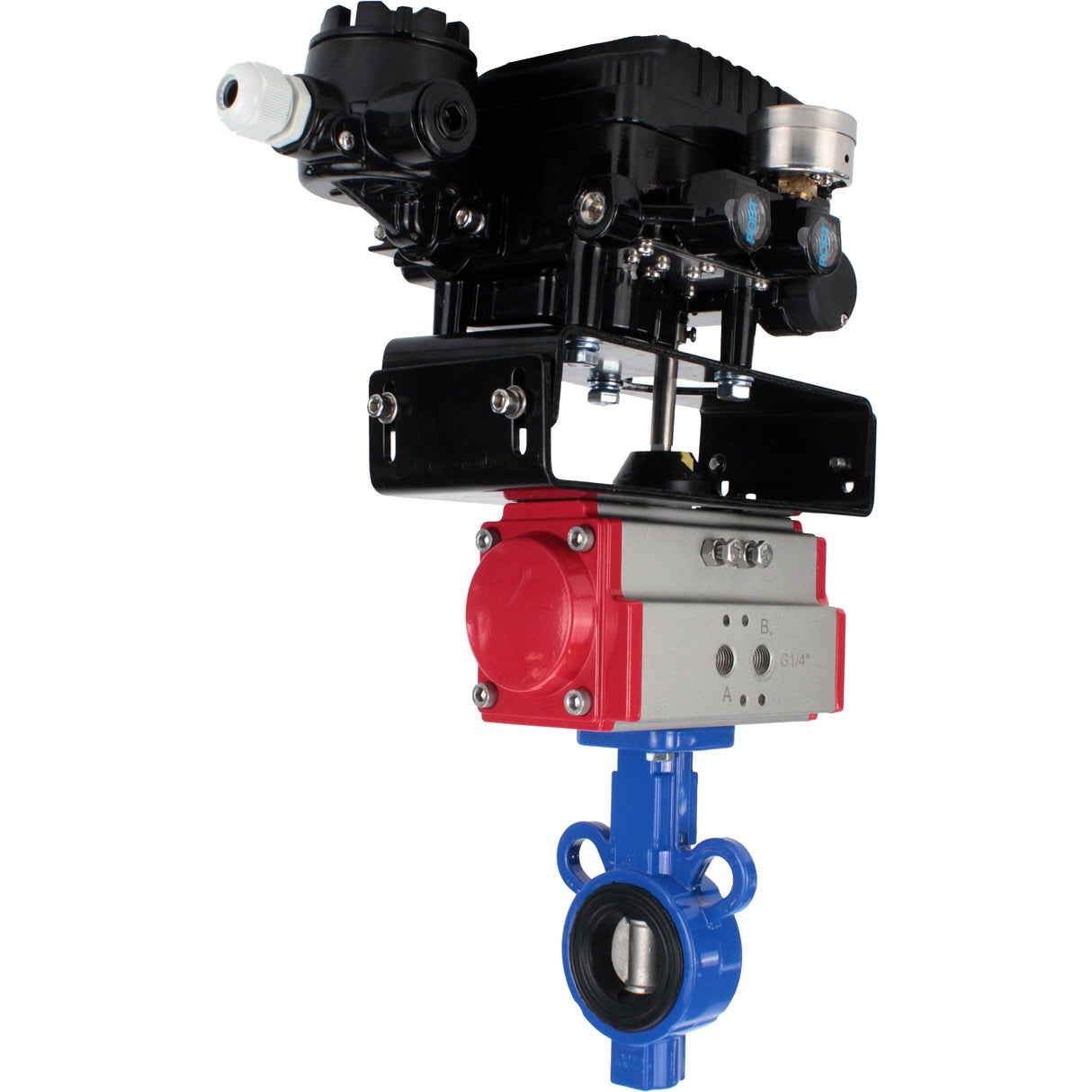 Wasser-Schmetterlingsventil Elephant al-316l-epdm-elephant-da-yt1000rsn, Gehäusematerial - Aluminiumlegierung, Scheibenmaterial - Edelstahl AISI 316L, Dichtung - EPDM, pneumatisch betätigt