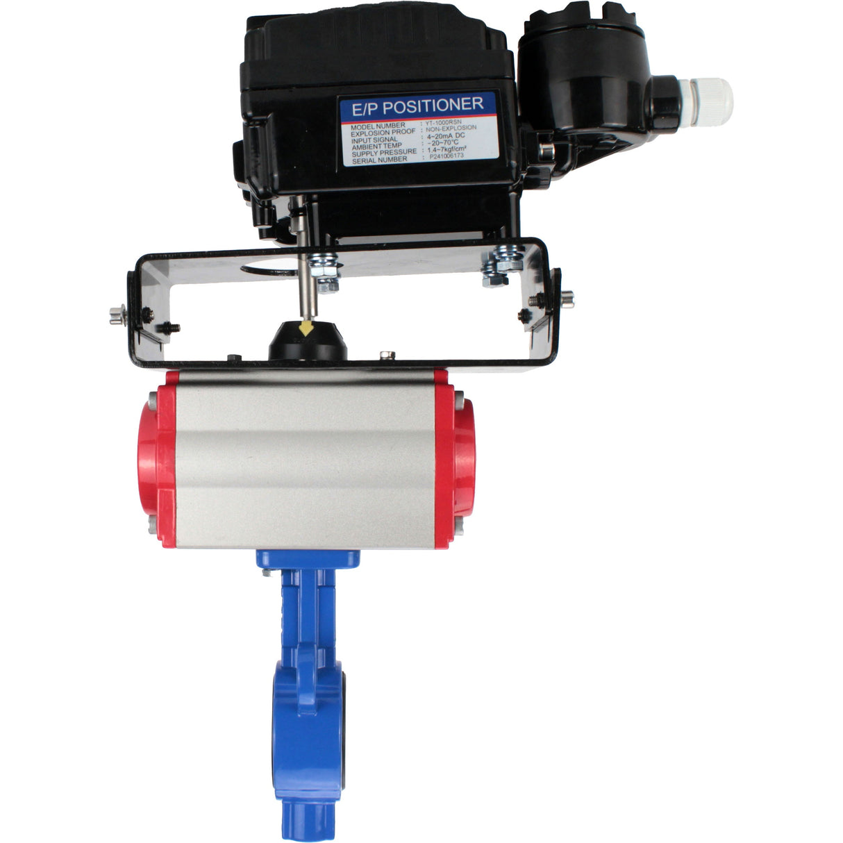 Wasser-Schmetterlingsventil Elephant al-316l-epdm-elephant-sa-yt1000rsn, Gehäusematerial - Aluminiumlegierung, Scheibenmaterial - Edelstahl AISI 316L, Dichtung - EPDM, pneumatisch betätigt