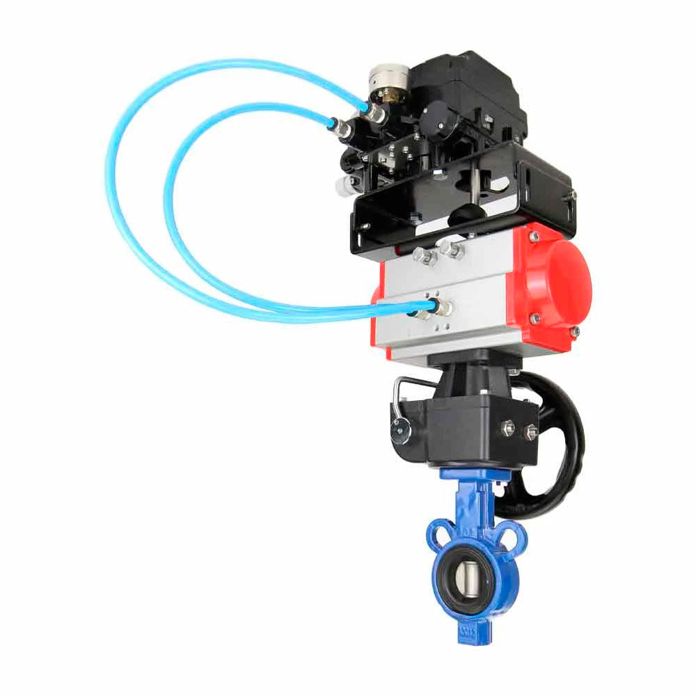 Wasser-Schmetterlingsventil Elephant al-316l-epdm-elephant-da-yt1000rsn-hdm, Gehäusematerial - Aluminiumlegierung, Scheibenmaterial - Edelstahl AISI 316L, Dichtung - EPDM, pneumatisch betätigt