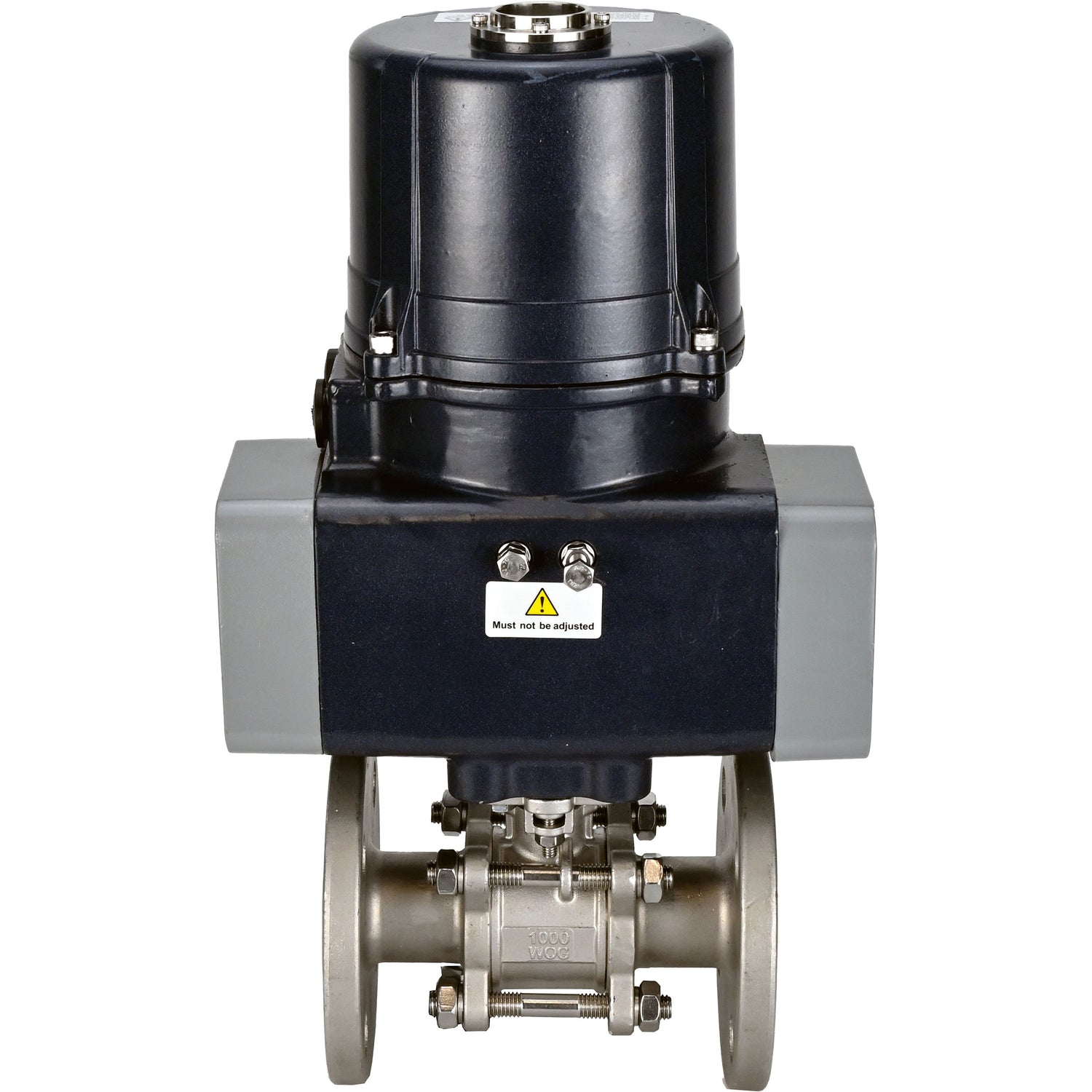 Kugelhähne Elephant BV3131P(3pc)-FP-F-ISO-H Vollbohrung, dreiteilig, geflanscht, Gehäuse - Edelstahl SS304, Dichtung - PTFE, mit elektrischem Vierteldreh-Antrieb Elephant QTSA-N-EM-O0-220VAC