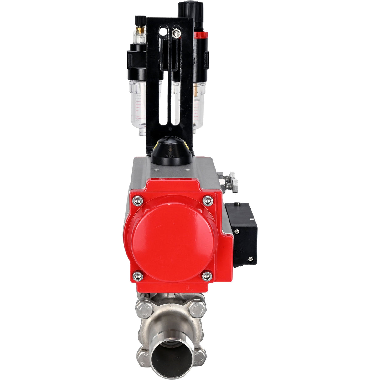 Kugelhähne Elephant BV3232P(3pc)-FP-W-ISO-H LANG voll durchgängig, Gehäuse - Edelstahl 316, zum Schweißen, mit pneumatischem Antrieb PA-DA, pneumatischem Verteiler 4M310-08 220V und ATU AFC2000