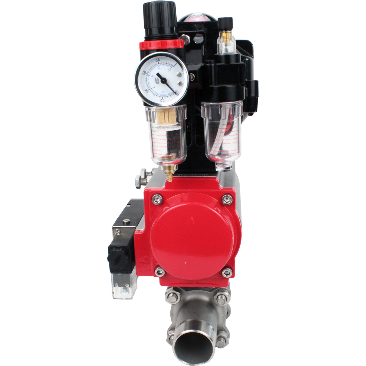 Kugelhähne Elephant BV3232P(3pc)-FP-W-ISO-H LANG DN10-150 Vollbohrung, Gehäuse - Edelstahl 316, zum Schweißen, mit pneumatischem Antrieb PA-DA, pneumatischem Verteiler 4M310-08 220V, LSU APL-510N EX und GSV AFC2000