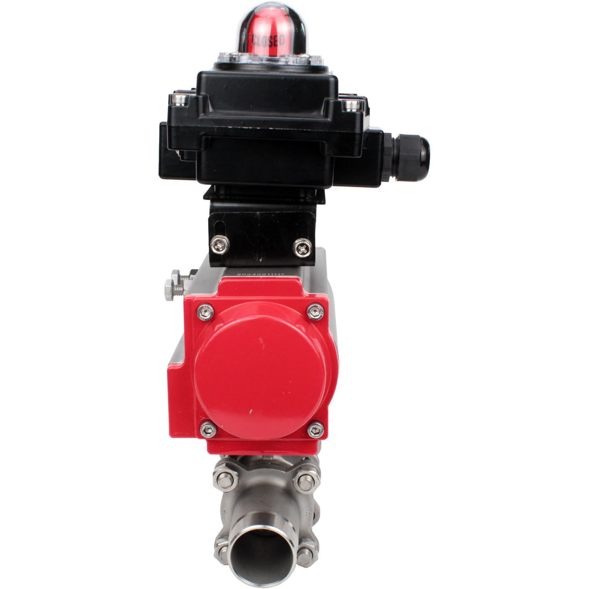 Kugelhähne Elephant BV3232P(3pc)-FP-W-ISO-H LONG DN10-150 Vollbohrung, Gehäuse - Edelstahl 316, geschweißt, mit pneumatischem Antrieb Elephant PA-DA und Endschalterblock APL-410N EX