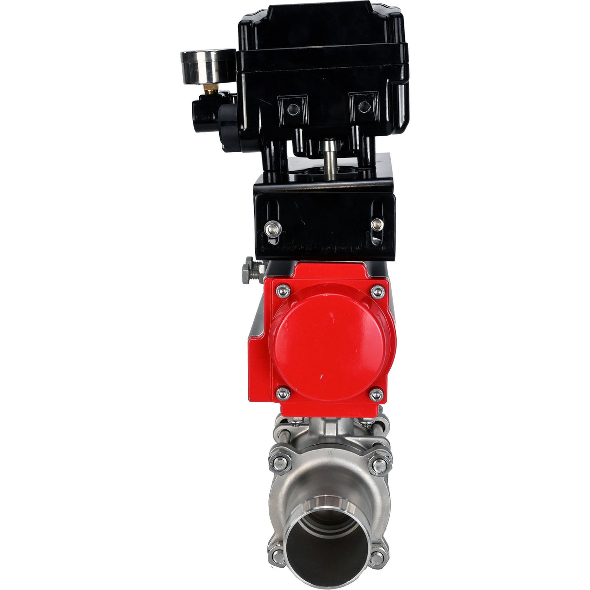 Kugelhähne Elephant BV3232P(3pc)-FP-W-ISO-H LANG DN10-150 Vollbohrung, Gehäuse - Edelstahl 316, geschweißt, mit pneumatischem Antrieb Elephant PA-DA und pneumatischem Positionsregler YT-1000RSN