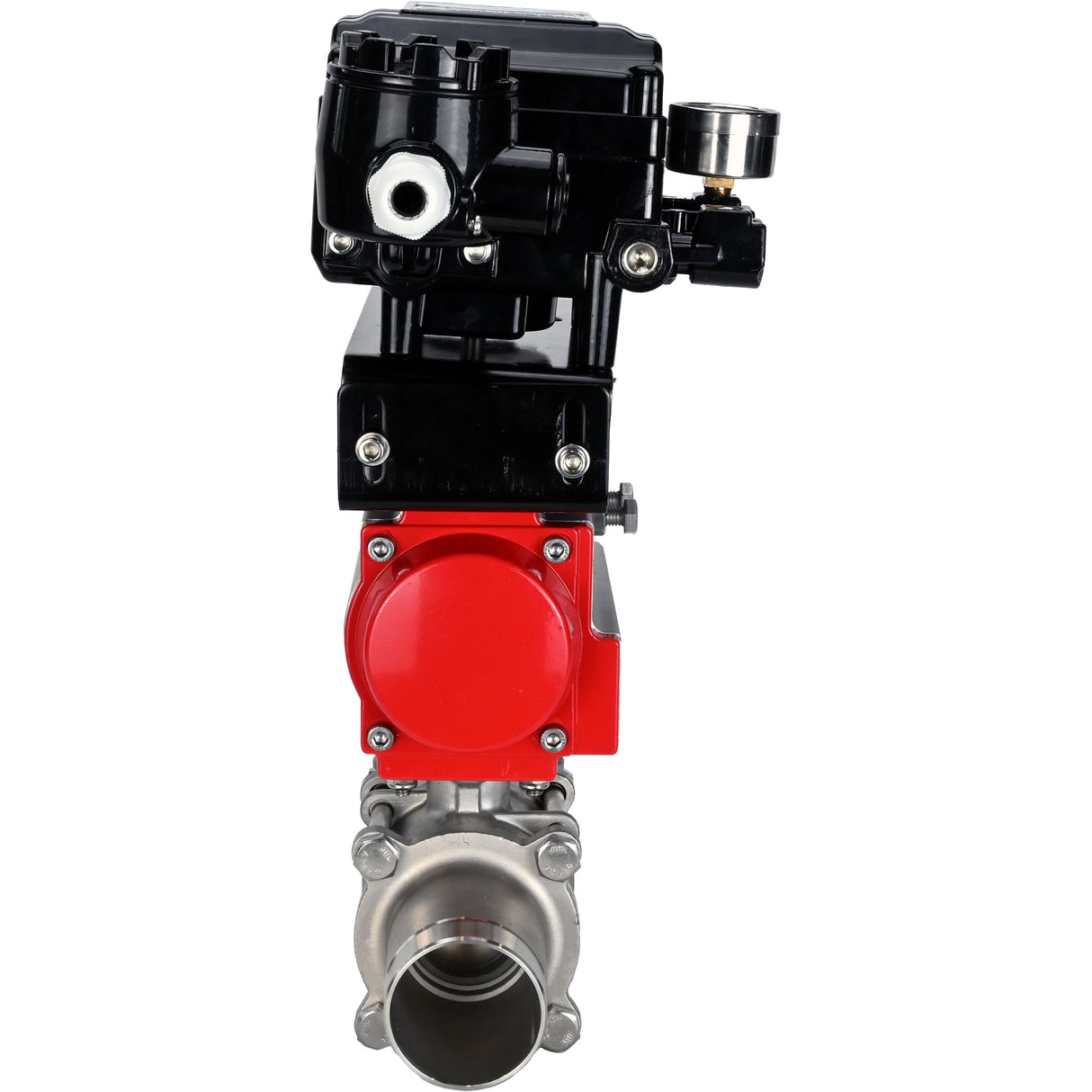 Kugelhähne Elephant BV3131P(3pc)-FP-W-ISO-H LANG DN10-150 Vollbohrung, Gehäuse - Edelstahl 304, geschweißt, mit pneumatischem Antrieb Elephant PA-SA und pneumatischem Steller YT-1000RSN