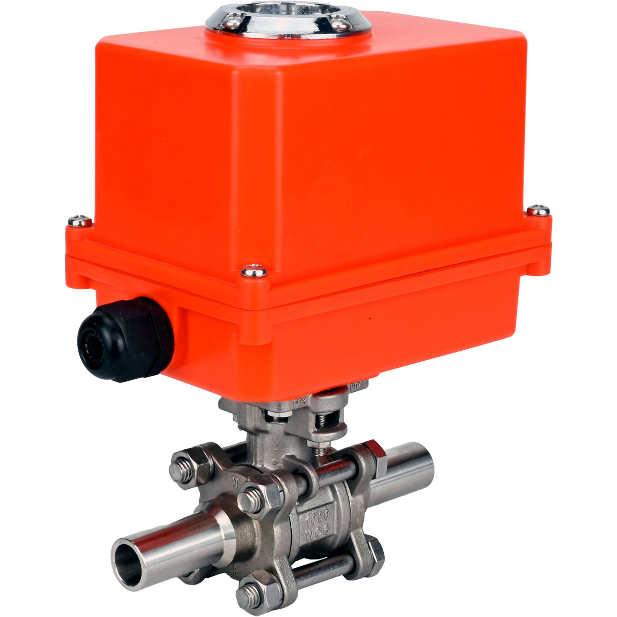 Kugelhähne Elephant BV3131P(3pc)-FP-W-ISO-H LANG voll durchgängig, Gehäuse - Edelstahl 304, geschweißt, mit 1/4-Umdrehungs-Elektroantrieb Elephant QT-N-EM-O1-220VAC-U1 MINI 220V