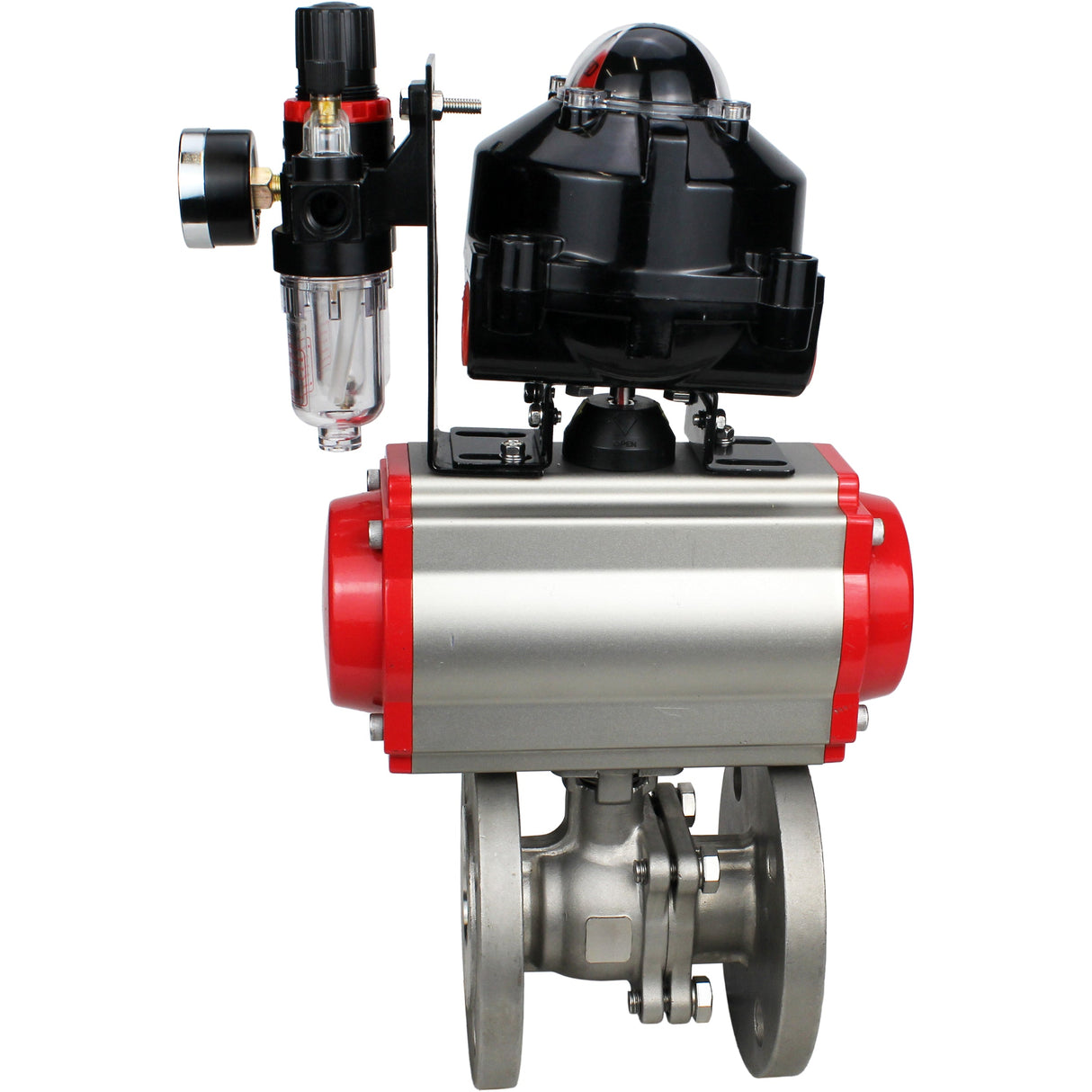Ball valves Elephant BV3232P(2pc)-FP-F-ISO-H DN15-150 flanged, full bore, two-piece, stainless steel body. steel SS316, seal - PTFE, with pneumatic actuator Elephant PA-SA 052-210 pneumatic distributor 4M310-08 NAMUR 220V ATU AFC2000 APL-510N-EX