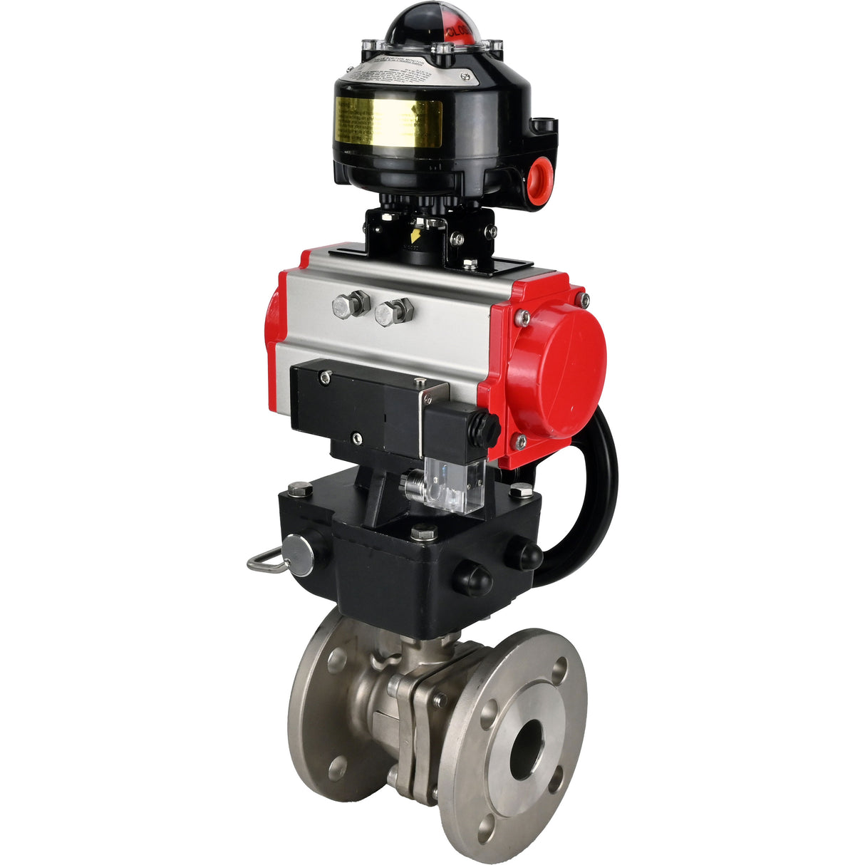 Ball valves Elephant BV3232P(2pc)-FP-F-ISO-H DN15-250 flanged, full bore, two-piece, stainless steel body. steel SS316, seal - PTFE, with pneumatic drive Elephant PA-DA 052-210 pneumatic distributor 4M310-08 NAMUR 220V gearbox MON LSU APL-510N-EX