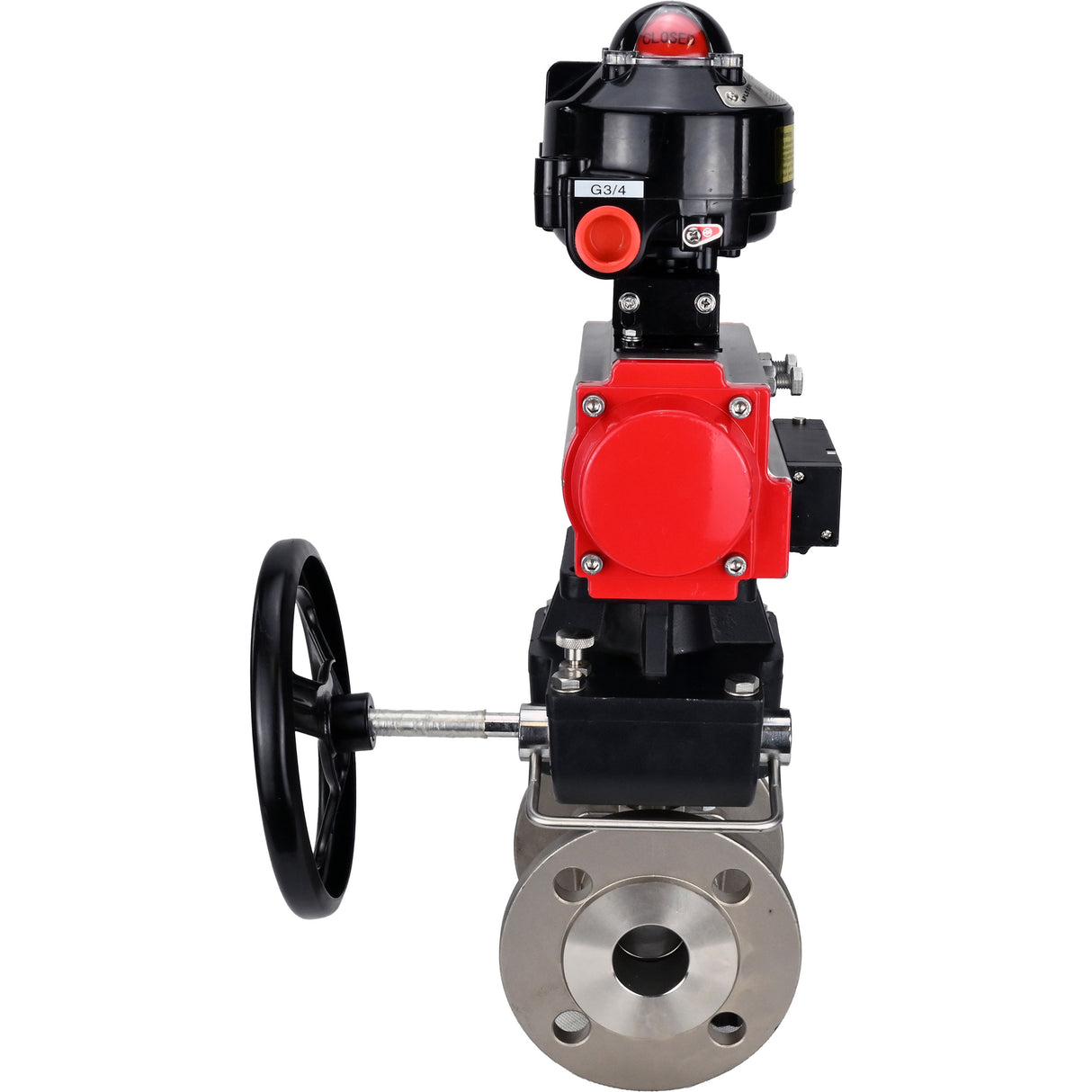 Ball valves Elephant BV3232P(2pc)-FP-F-ISO-H DN15-250 flanged, full bore, two-piece, stainless steel body. steel SS316, seal - PTFE, with pneumatic drive Elephant PA-DA 052-210 pneumatic distributor 4M310-08 NAMUR 220V gearbox MON LSU APL-510N-EX