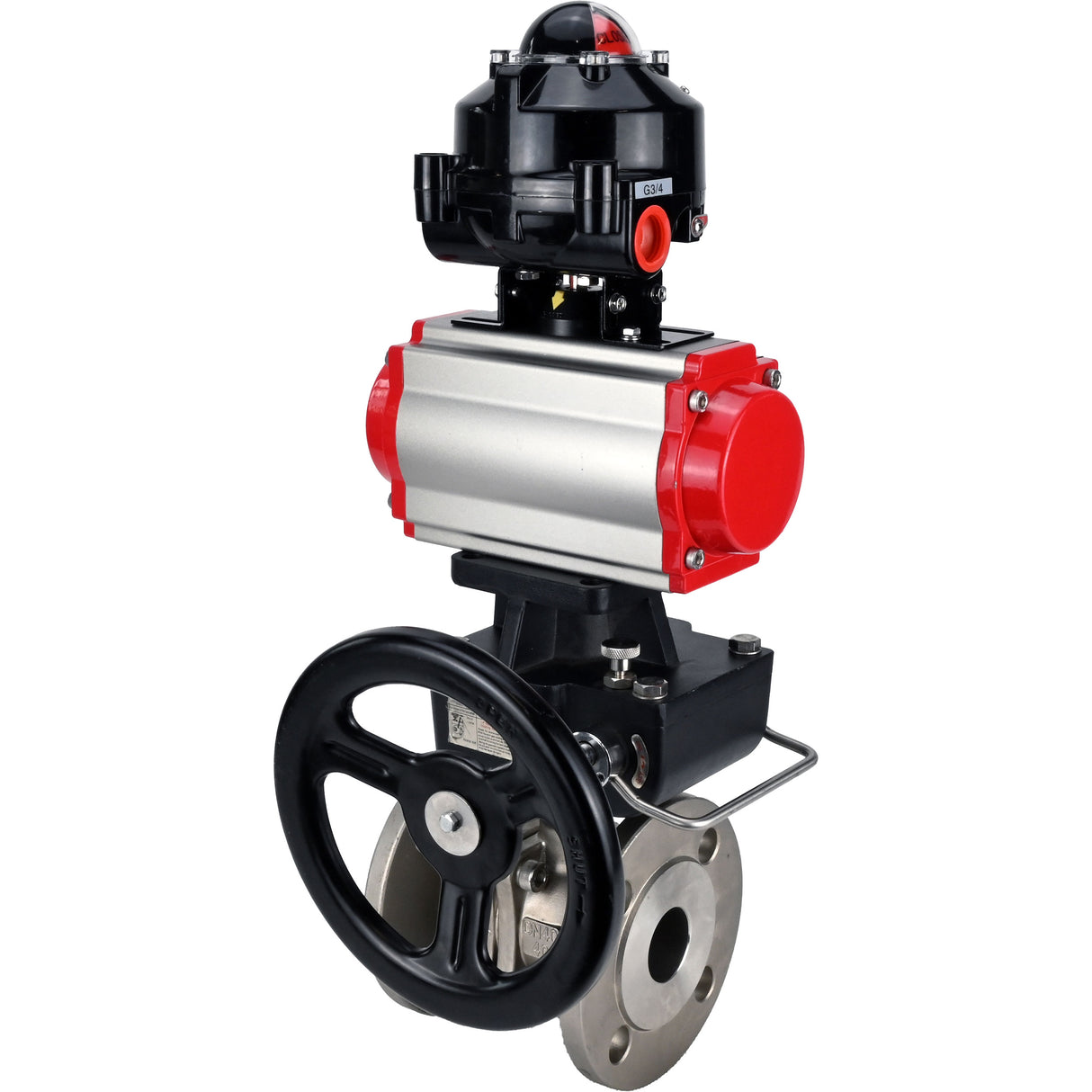 Ball valves Elephant BV3232P(2pc)-FP-F-ISO-H DN15-250 flanged, full bore, two-piece, stainless steel body. steel SS316, seal - PTFE, with pneumatic drive Elephant PA-DA 052-210 pneumatic distributor 4M310-08 NAMUR 220V gearbox MON LSU APL-510N-EX