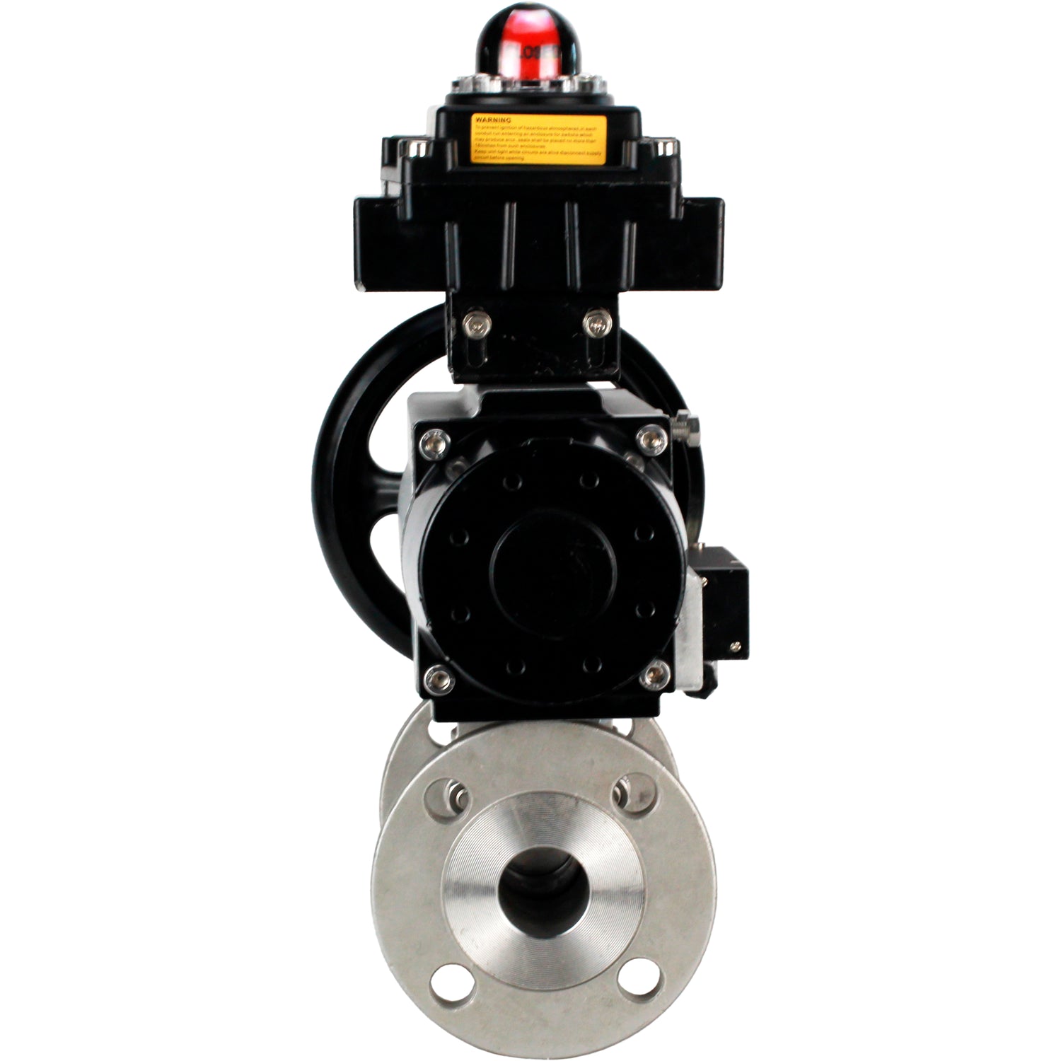 Ball valves Elephant BV3232P(3pc)-FP-F-ISO-H DN65-100 25/40 bar flanged with ISO flange, body - 316 stainless steel, full bore, seal - PTFE, with pneumatic drive PA-DA-105-1, pneumatic distributor 4M310-08 24V, LSU APL-410N Ex