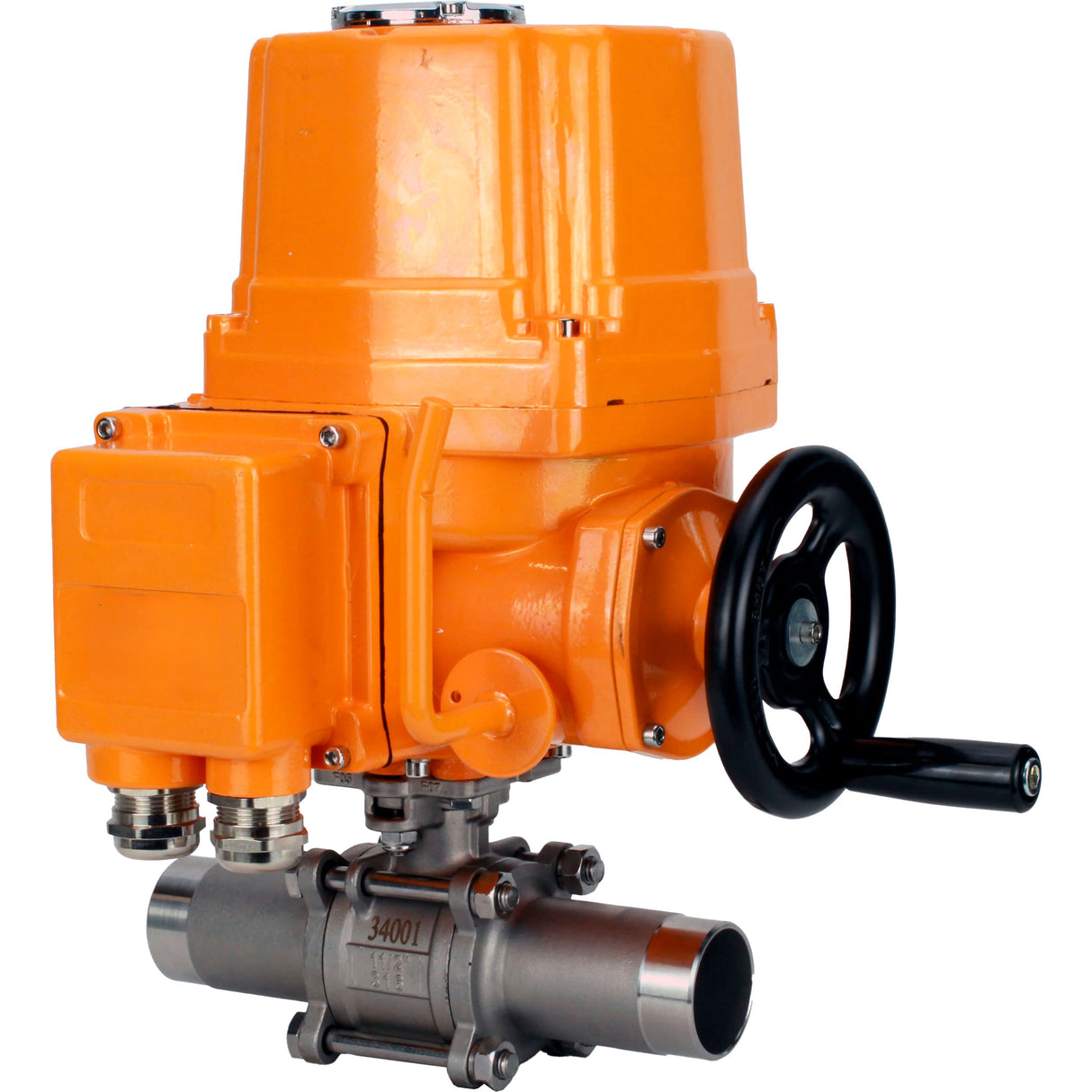 Kugelhähne Elephant BV3131P(3pc)-FP-W-ISO-H LANG voll durchgängig, Gehäuse - Edelstahl 304, geschweißt, mit 1/4-Umdrehung explosionsgeschütztem Elektroantrieb Elephant QT-EX-EM-O2-24VDC-U1 24V