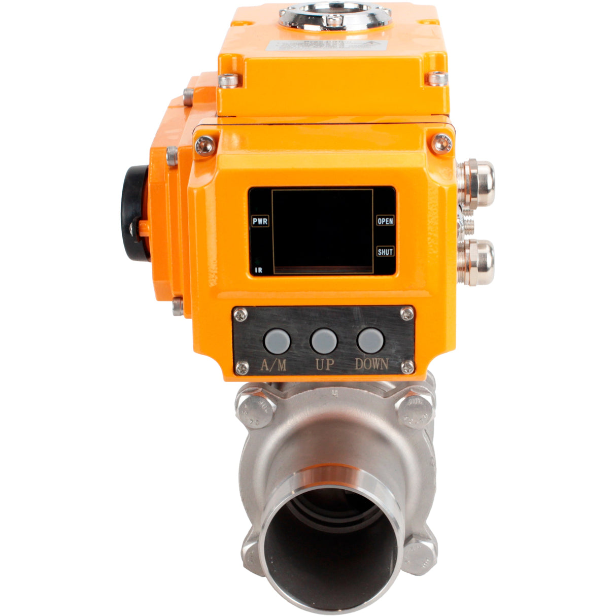 Kugelhähne Elephant BV3232P(3pc)-FP-W-ISO-H LANG voll durchgängig, Gehäuse - Edelstahl 316, geschweißt, mit 1/4-Umdrehungs-Elektroantrieb Elephant QT-N-EM-B1-220VAC-U1 mit Rückmeldesensor und Eingangssignalsteuerung 0-10V