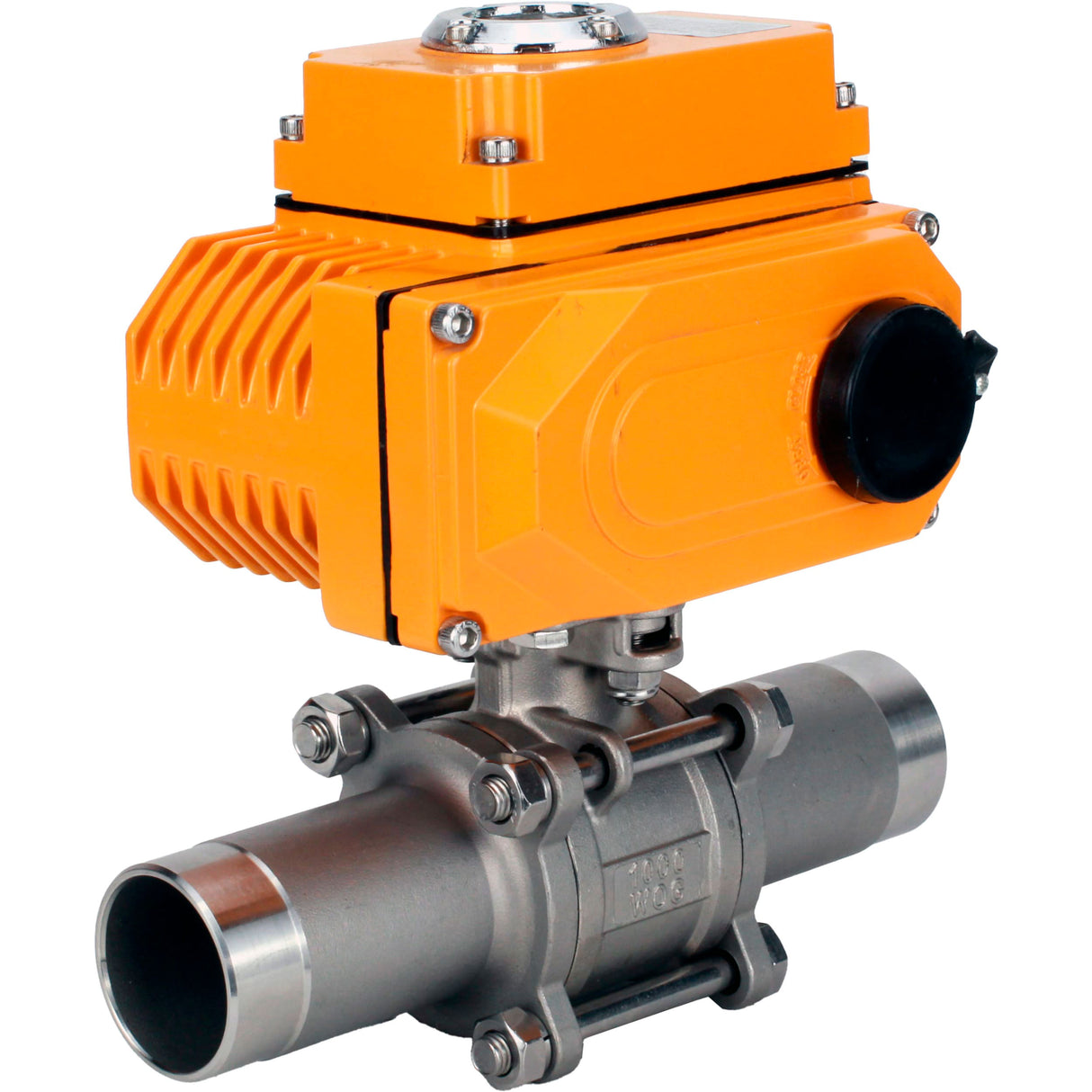 Kugelhähne Elephant BV3131P(3pc)-FP-W-ISO-H LANG voll durchgängig, Gehäuse - Edelstahl 304, geschweißt, mit 1/4-Umdrehungs-Elektroantrieb Elephant QT-N-EM-O1-380VAC-U1 380V