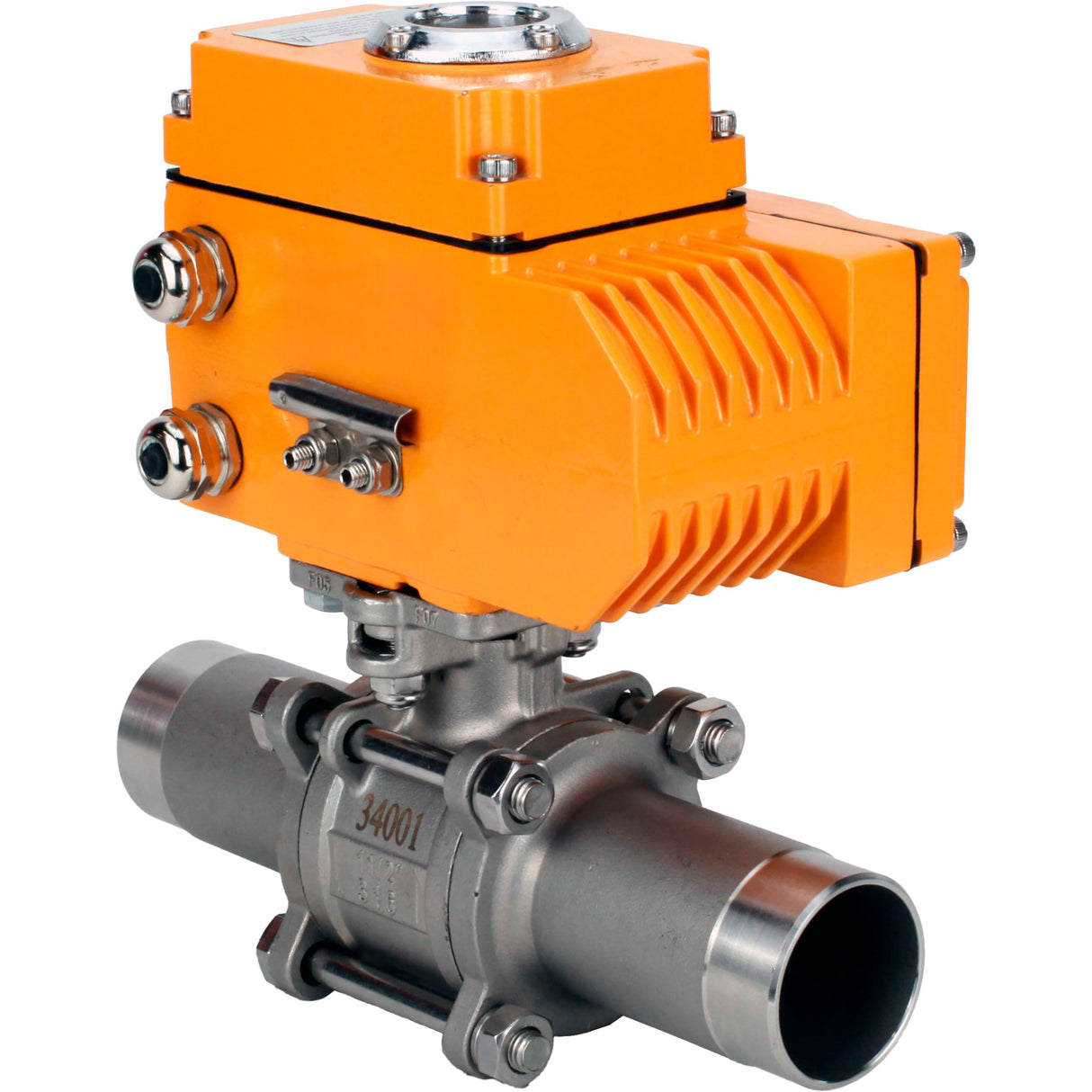 Kugelhähne Elephant BV3131P(3pc)-FP-W-ISO-H LANG voll durchgängig, Gehäuse - Edelstahl 304, geschweißt, mit 1/4-Umdrehungs-Elektroantrieb Elephant QT-N-EM-O1-380VAC-U1 380V